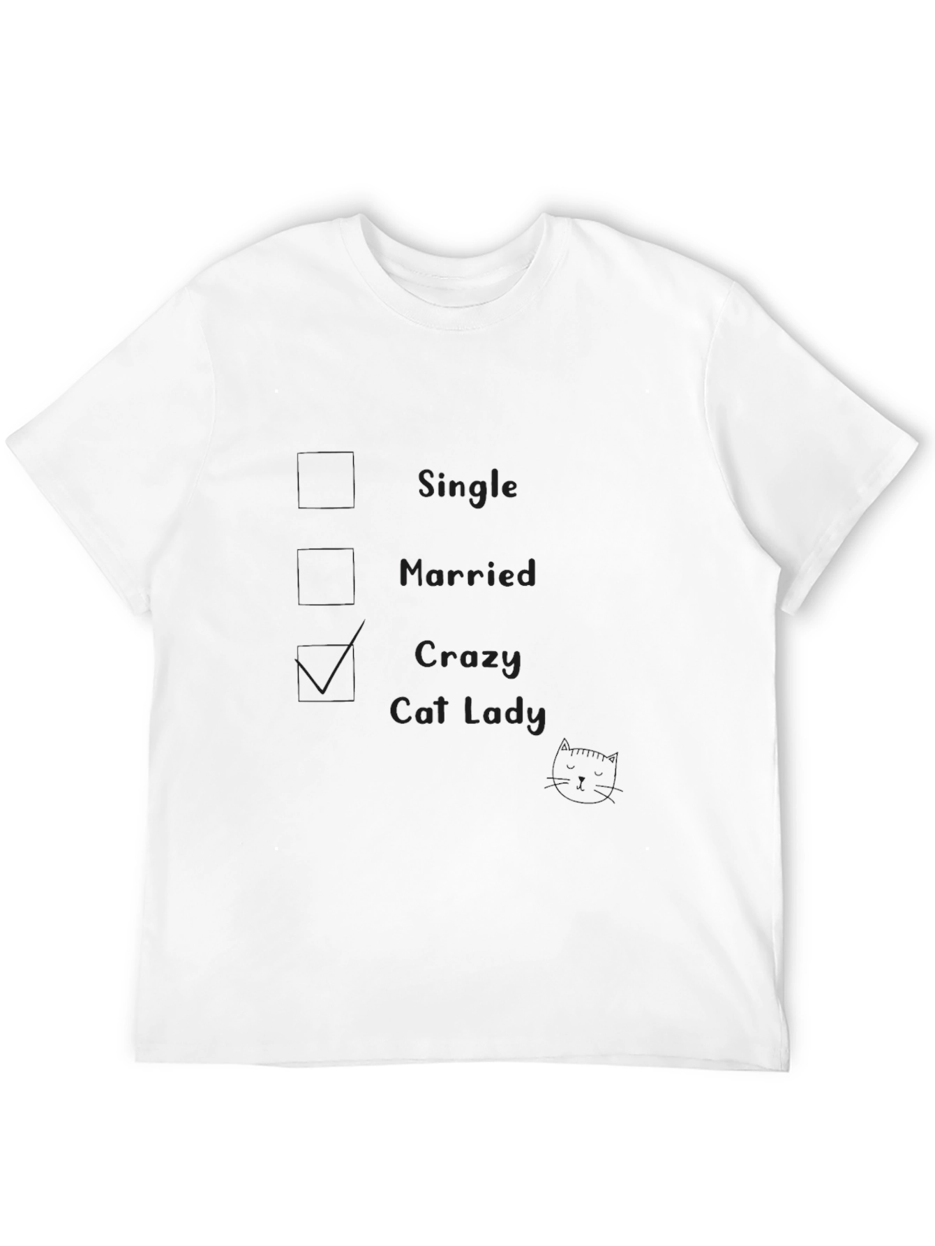Black Crazy Cat Lady T-Shirt - Novelty Graphic Tee for Cat Lovers view 12