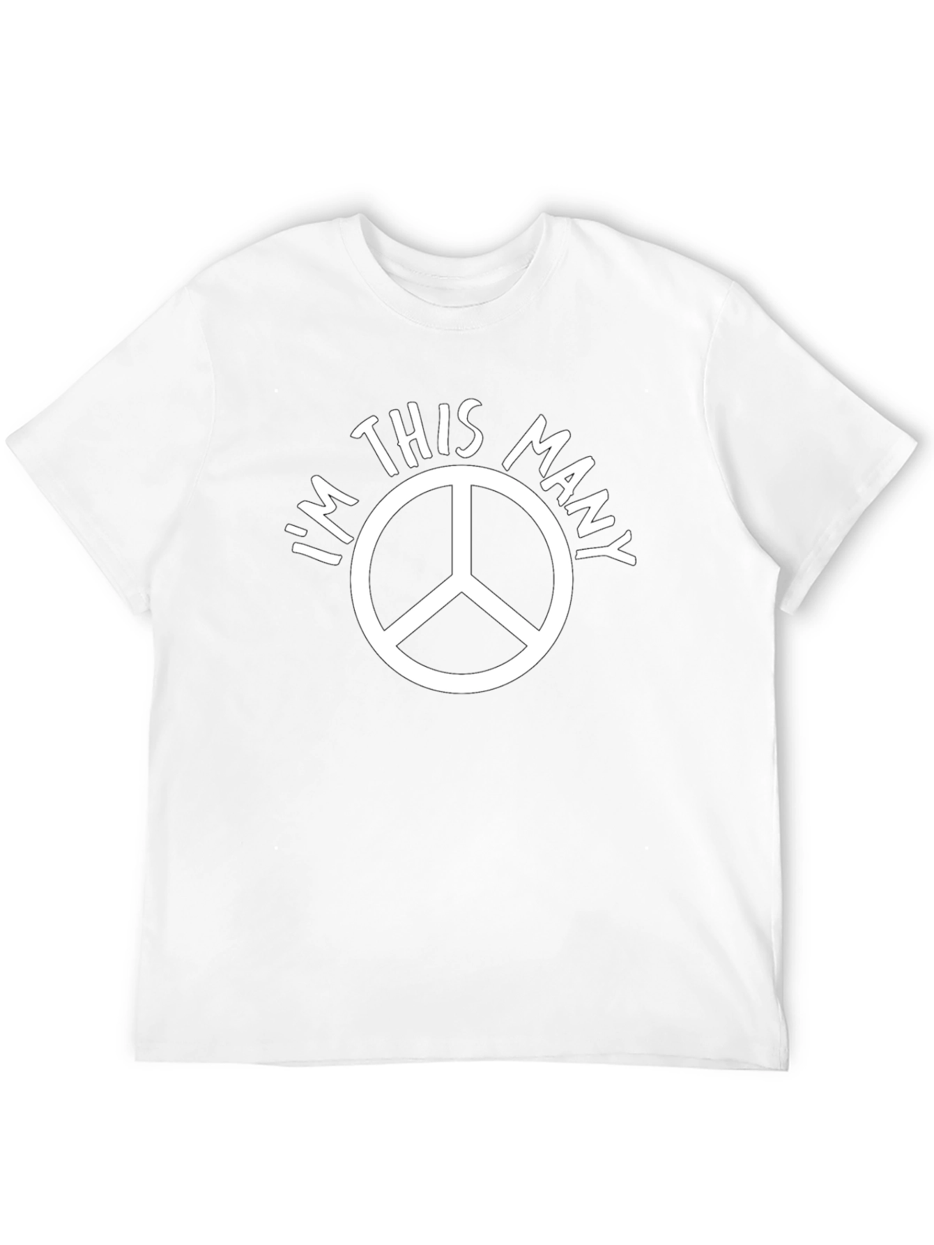 Black I'm This Many Peace Sign Birthday T-Shirt view 12