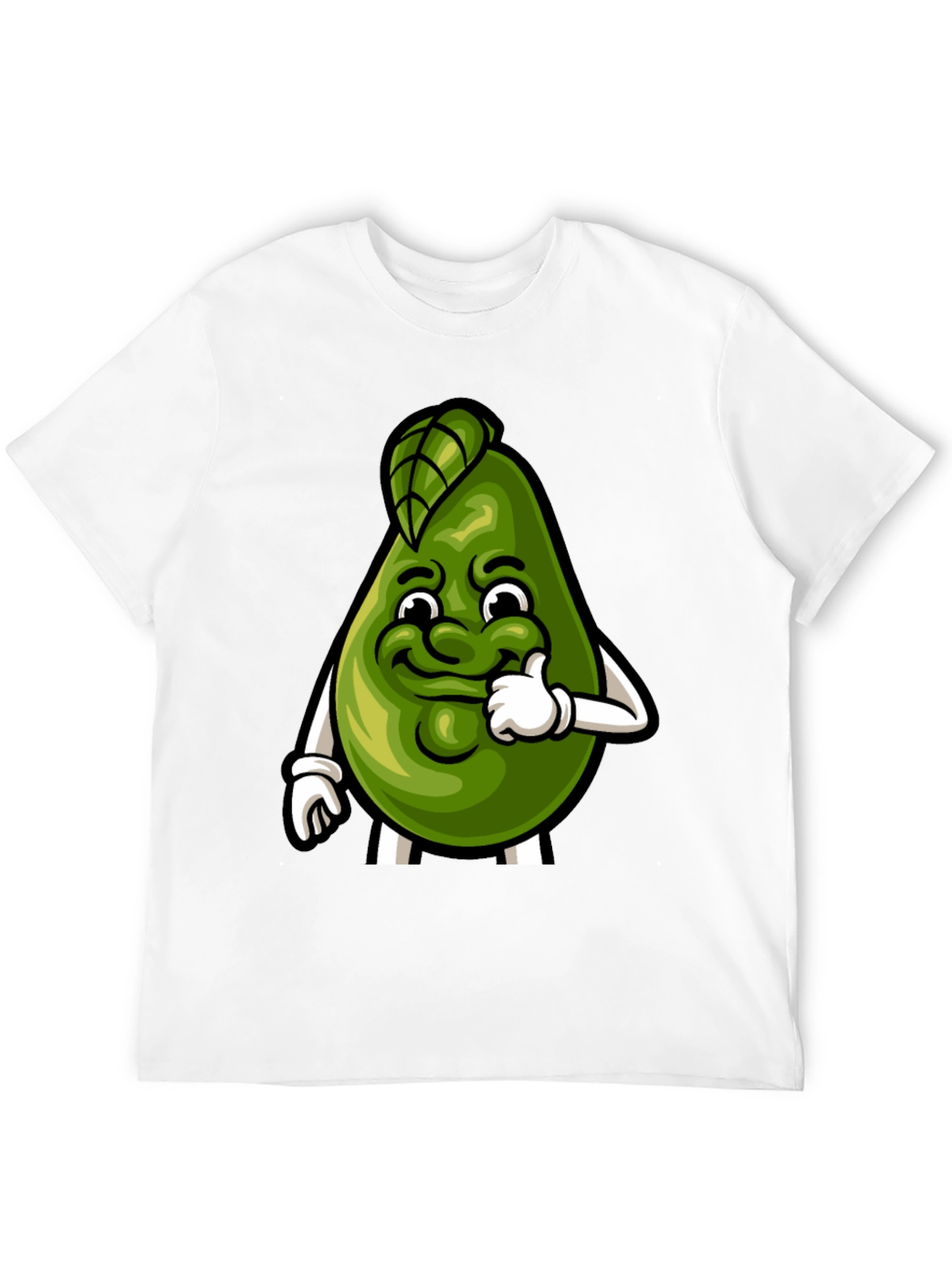 Black Funny Avocado Cartoon Graphic Tee - Soft Cotton Shirt view 12