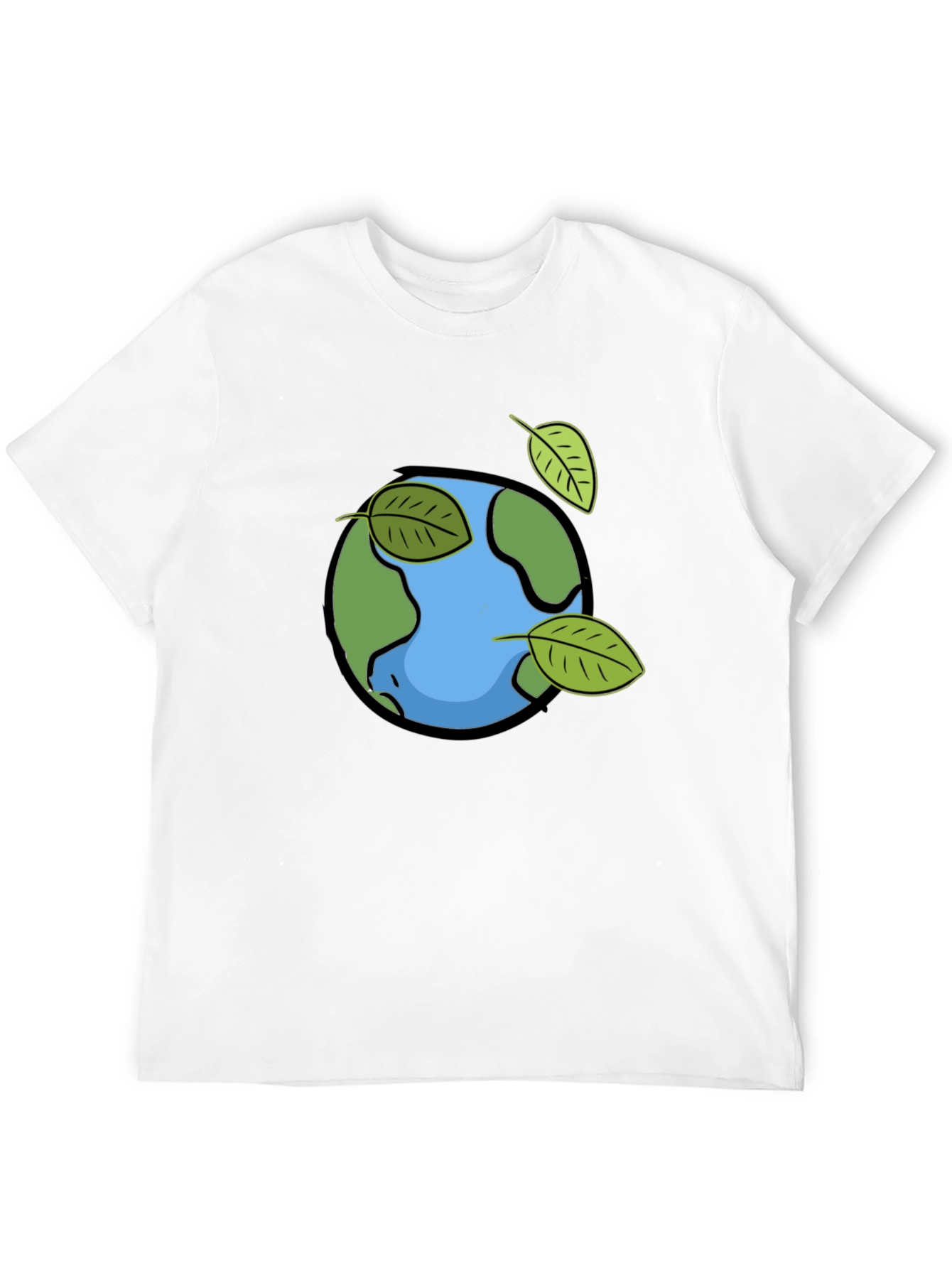 Black Eco Earth Graphic Tee - Black Cotton T-Shirt view 12