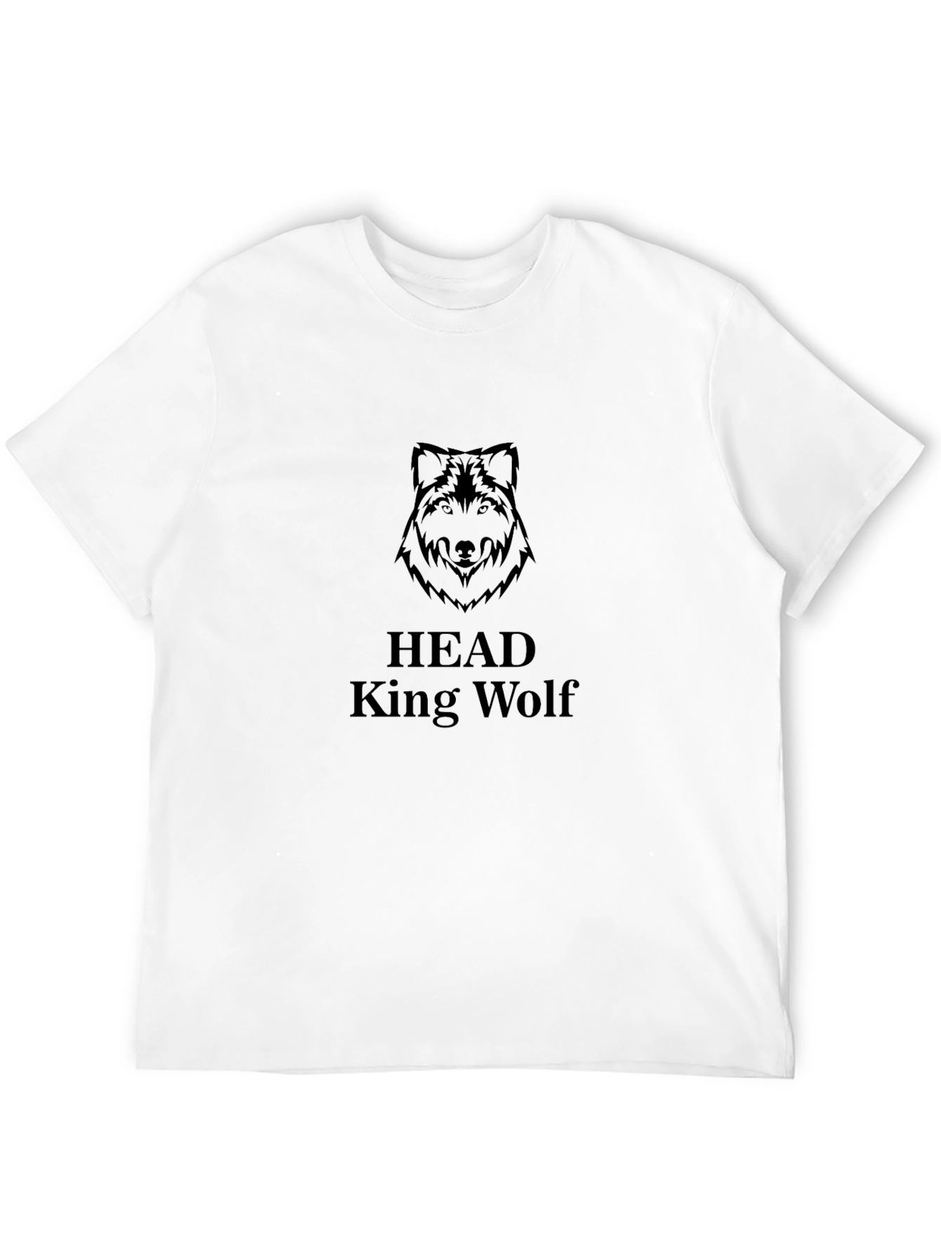 Black King Wolf Head Graphic Tee - Mens Black T-Shirt view 12