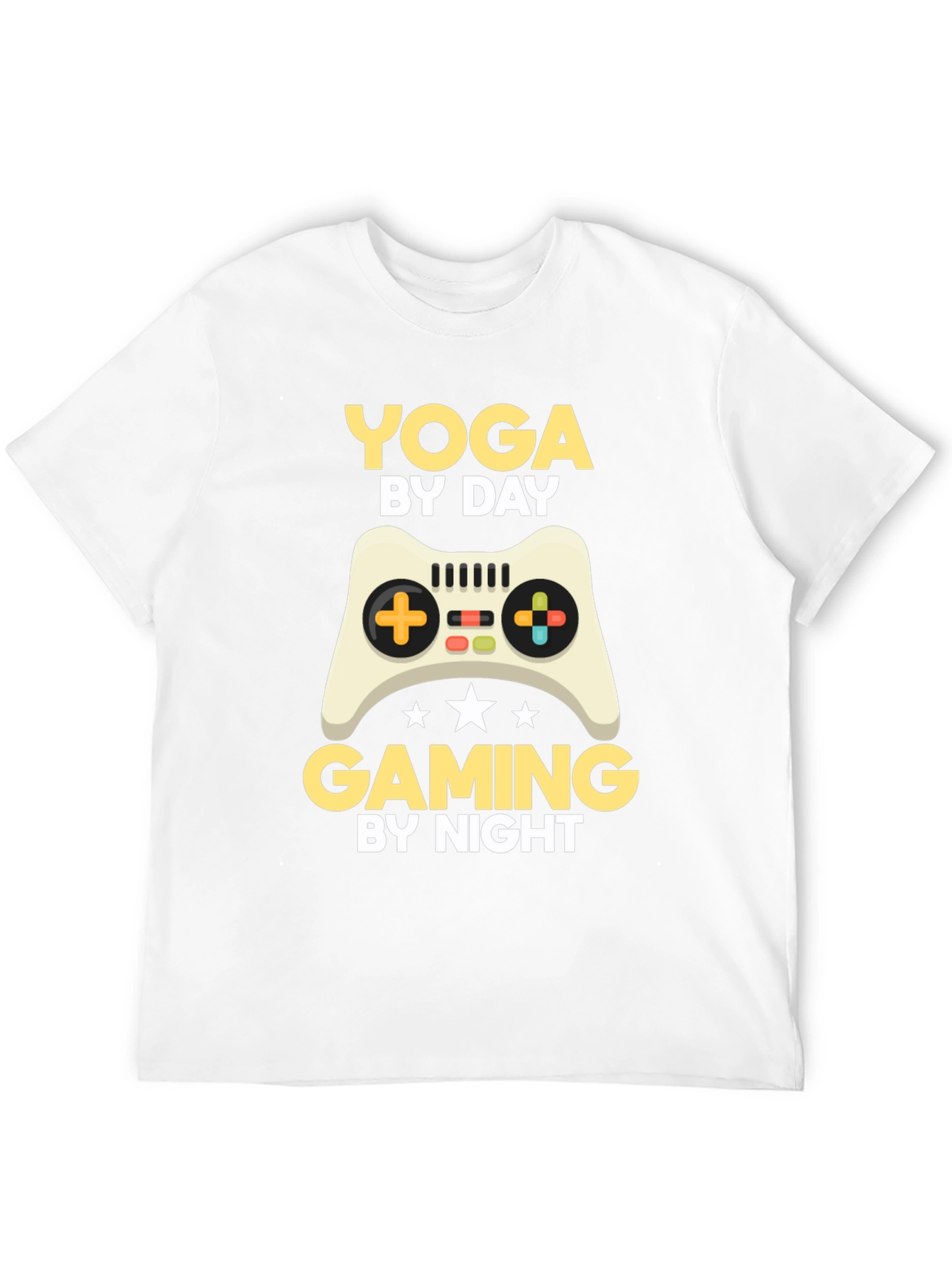 Black Yoga By Day, Gaming By Night T-Shirt view 12