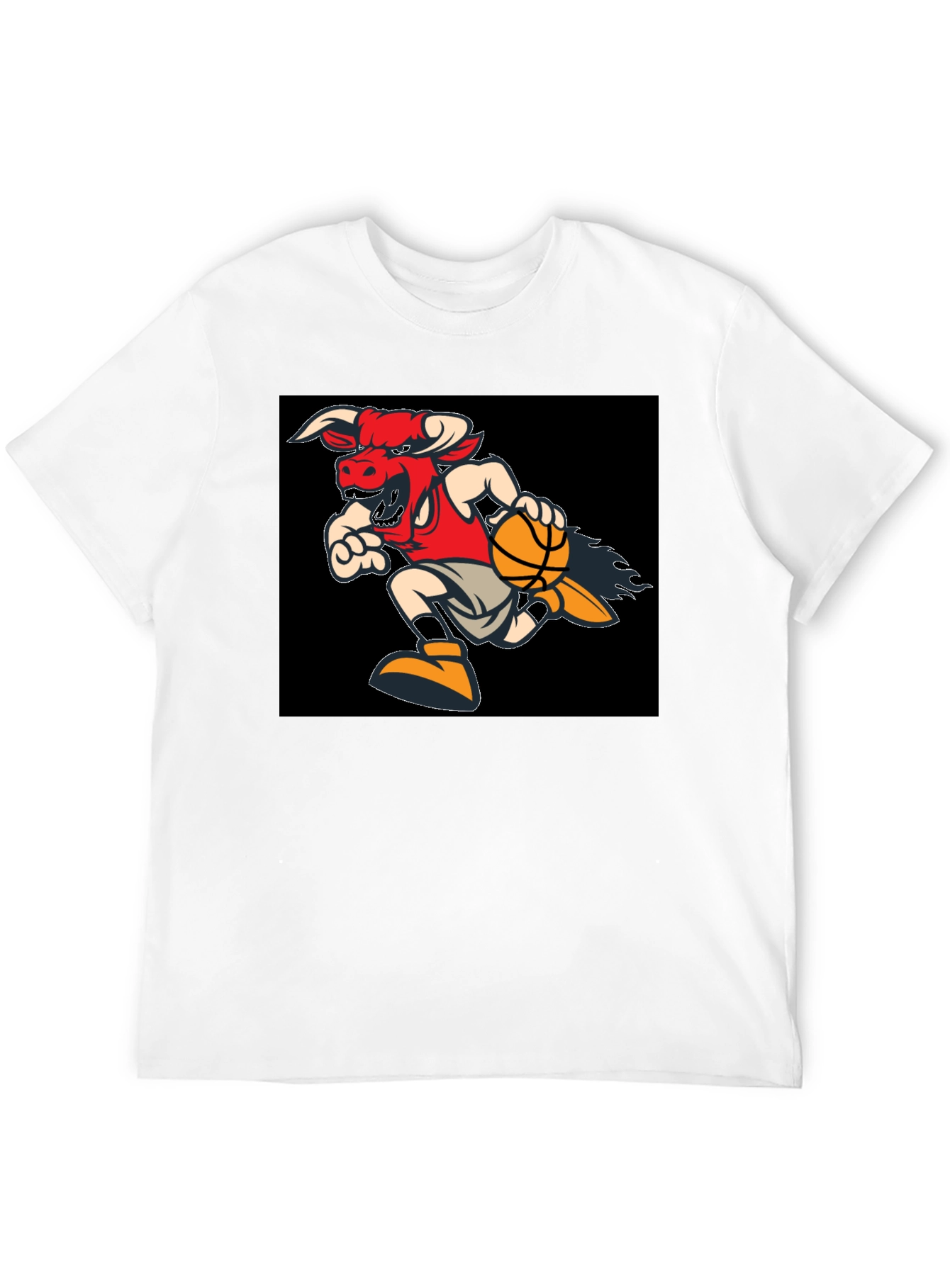 Black Fiery Bulls Basketball Black T-Shirt view 12