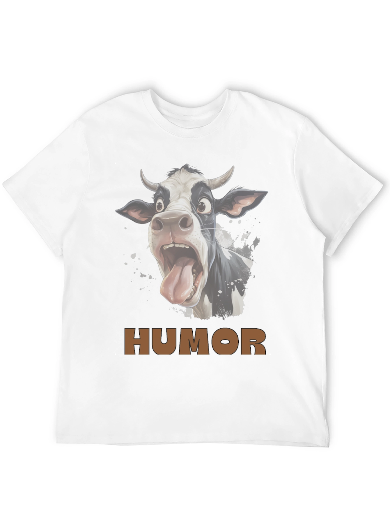 Black Humorous Cow Graphic T-Shirt - Black view 12