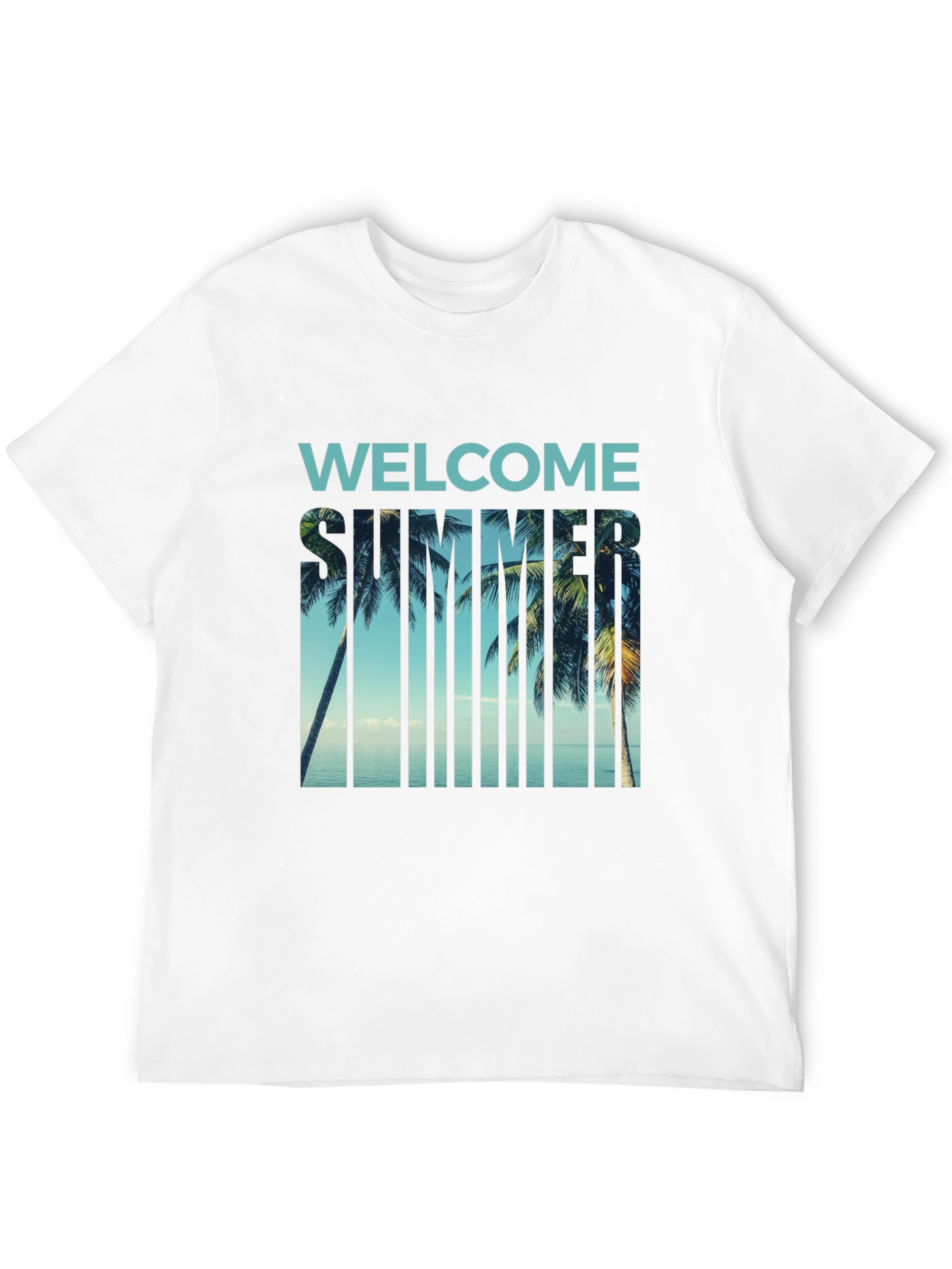 Black Welcome Summer Palm Tree Graphic T-Shirt view 12