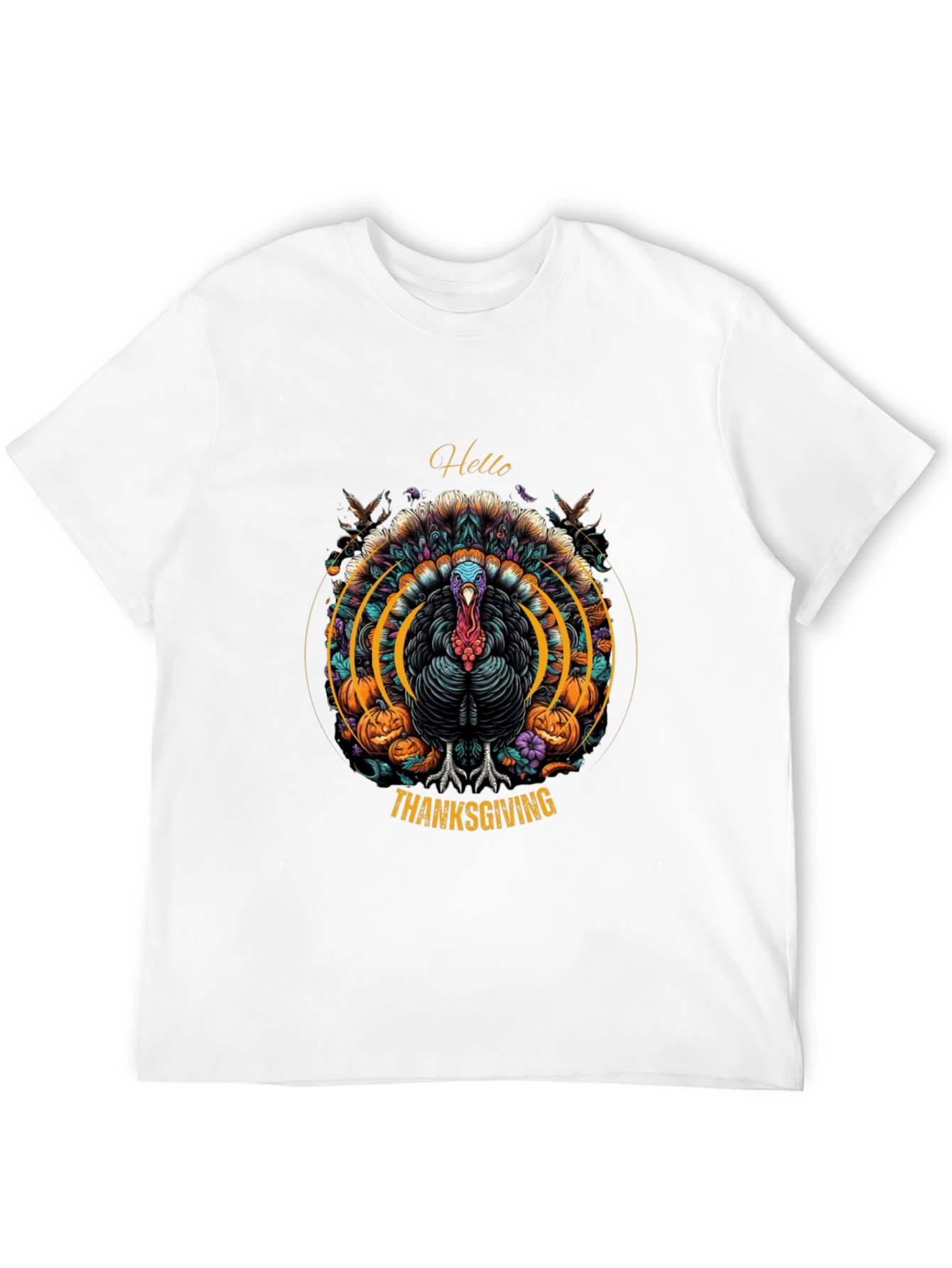 Black Thanksgiving Turkey Graphic Tee view 12