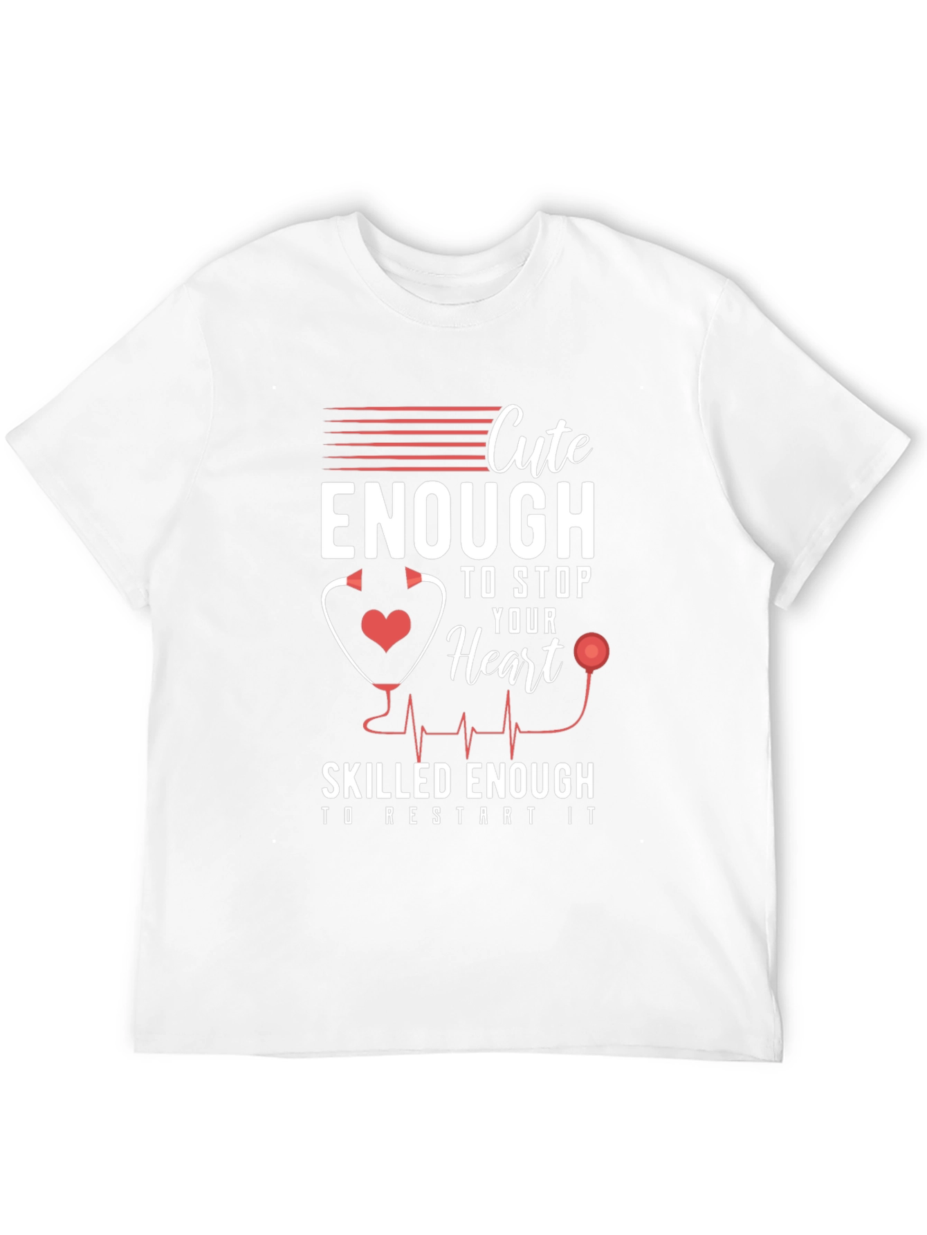 Black Cute Enough to Stop Your Heart Nurse T-Shirt view 12