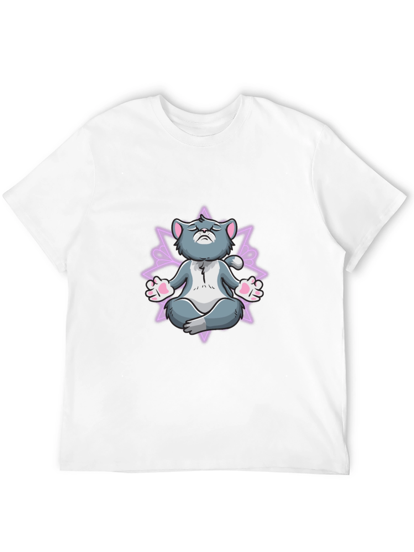 Black Zen Cat T-Shirt - Meditating Feline view 12