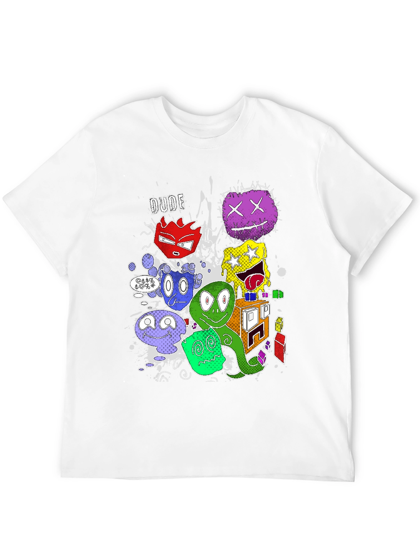 Black Cartoon Monster Graphic Black T-Shirt view 12