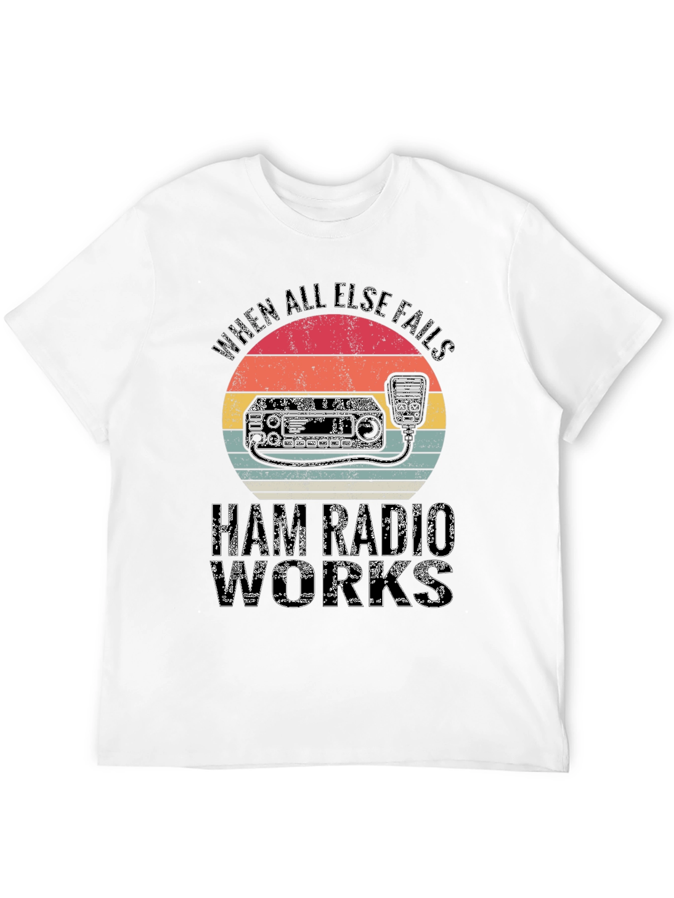 Black Ham Radio T-Shirt - When All Else Fails Ham Radio Works view 12