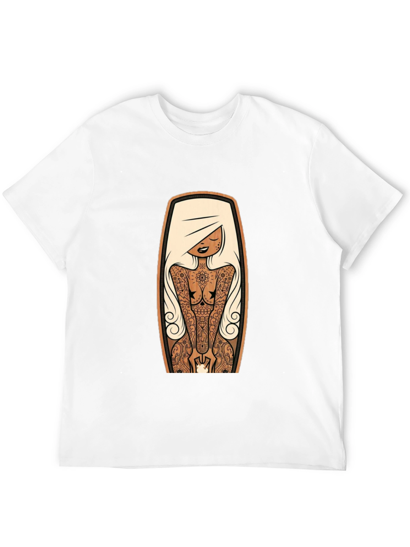 Black Tattooed Lady Graphic Tee - Black Crew Neck view 12