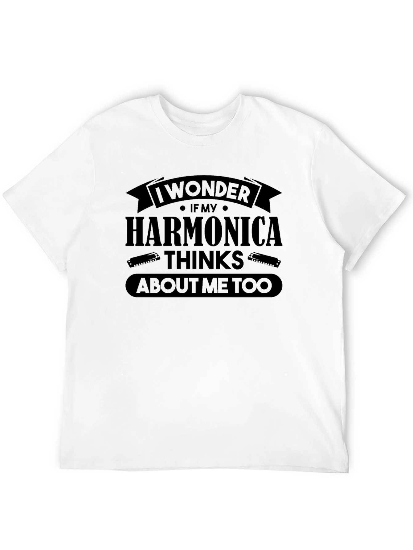 Black Harmonica Lover Funny T-Shirt view 12