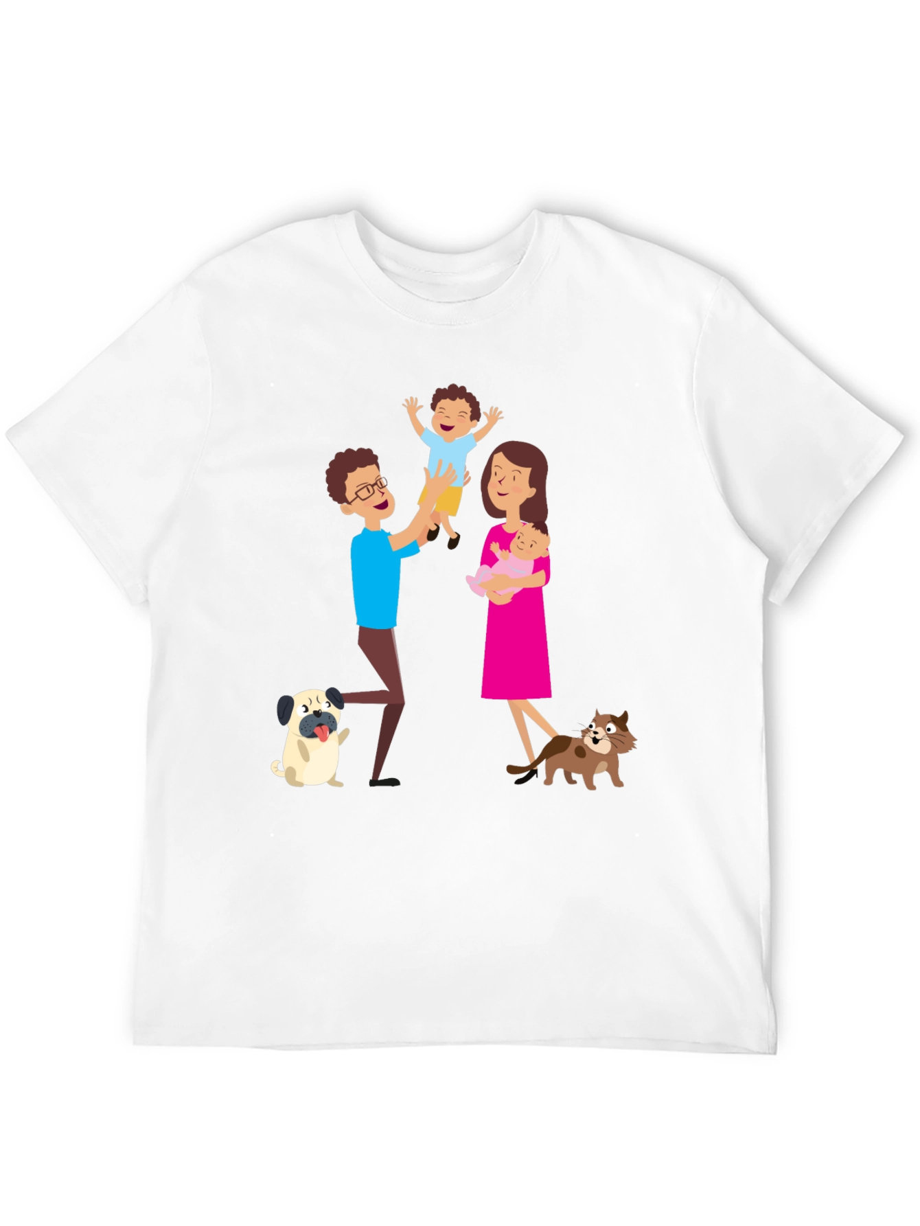 Black Cartoon Family Graphic Tee - Father's Day Gift view 12