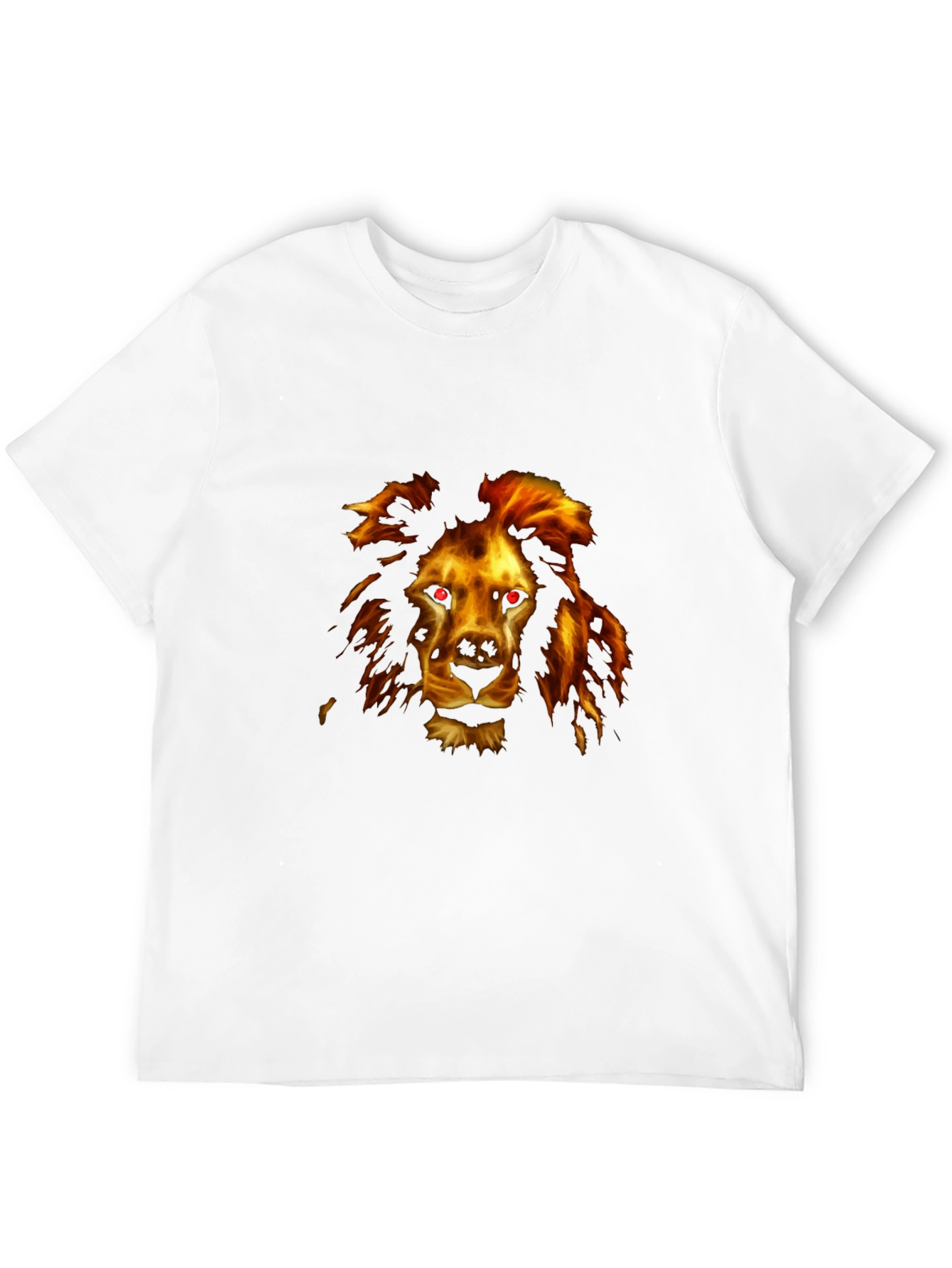 Black Fiery Lion Graphic Tee - Black Cotton Comfort view 12