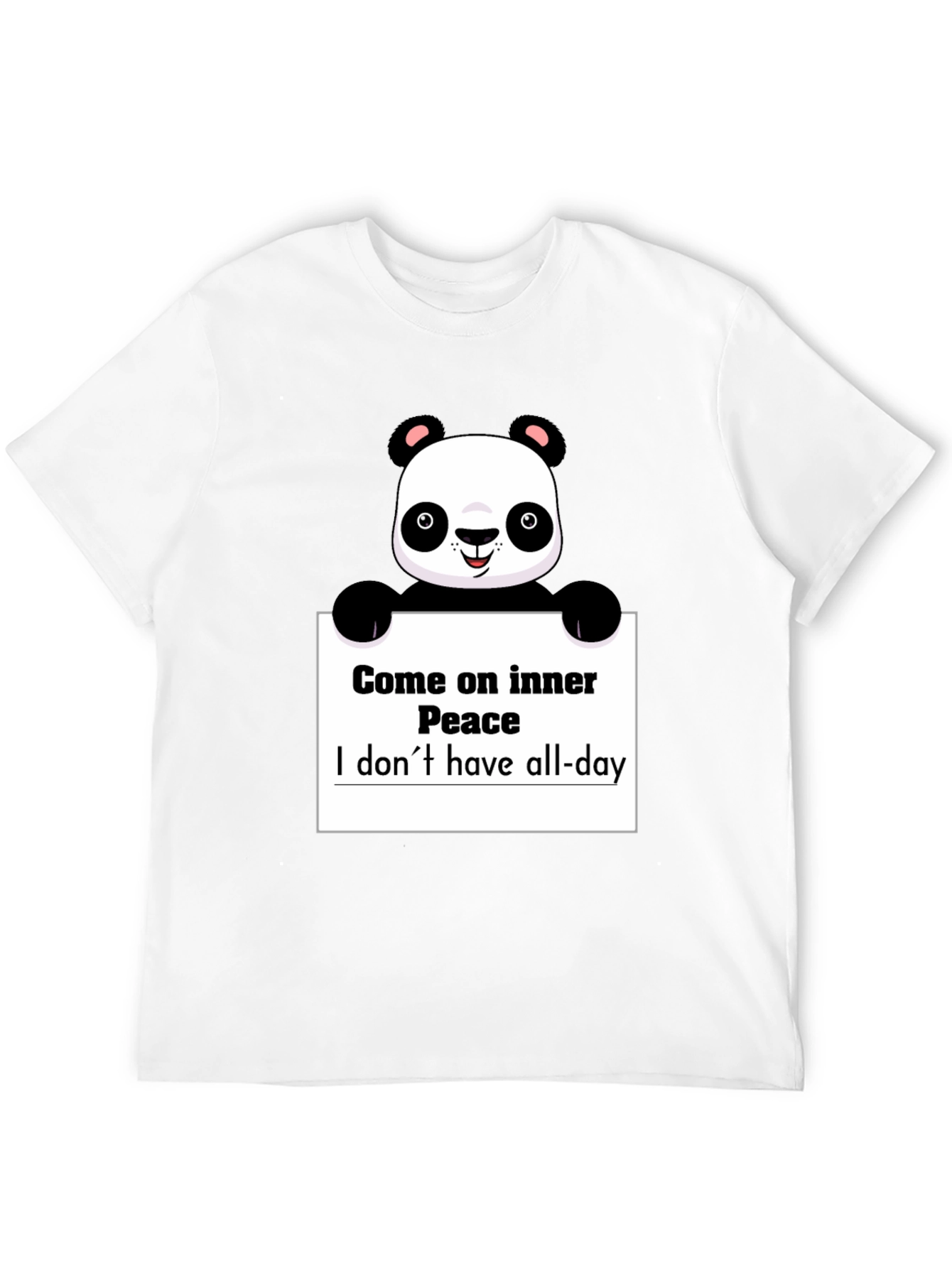Black Funny Panda Graphic T-Shirt - Inner Peace view 12