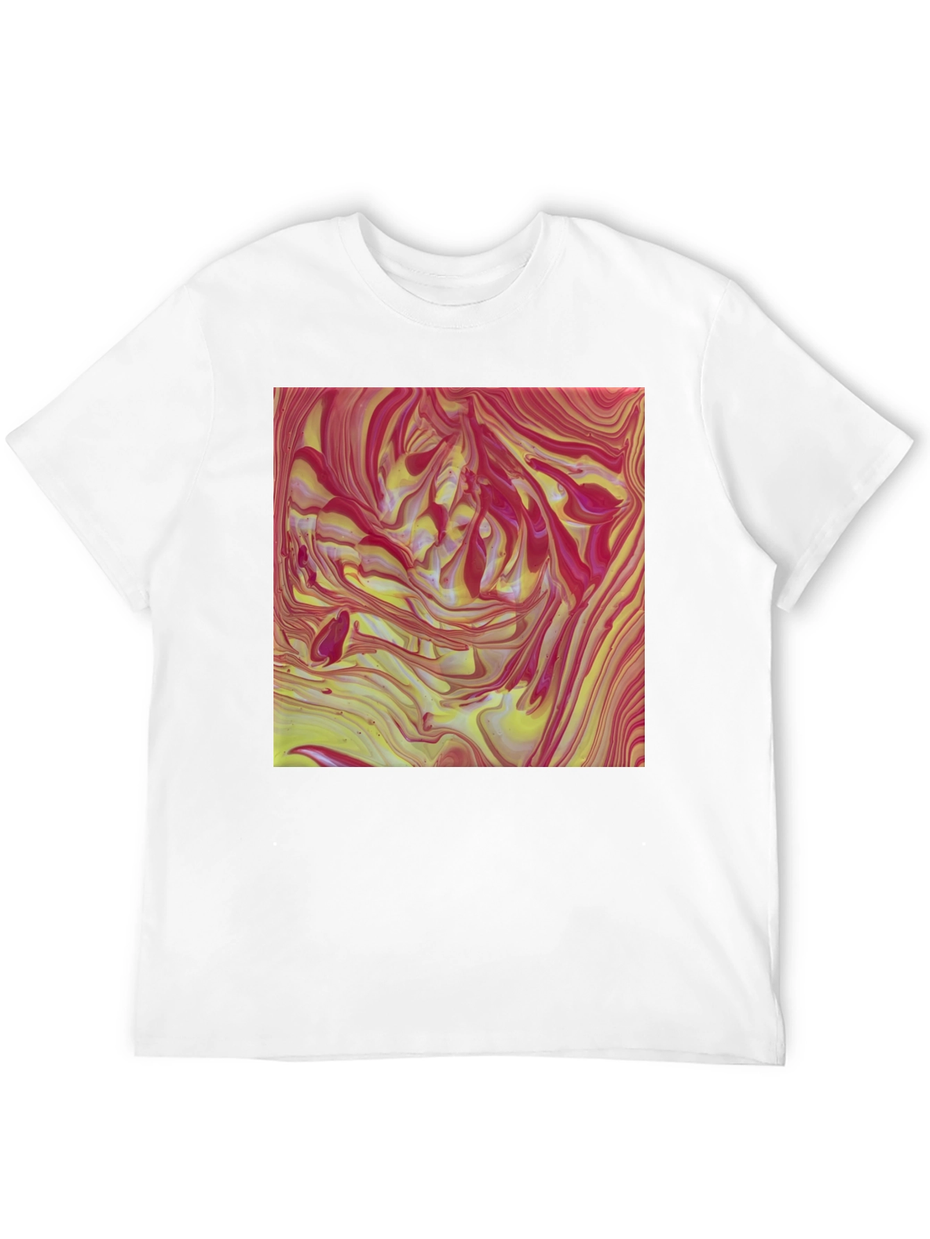 Black Abstract Swirl Art T-Shirt view 12