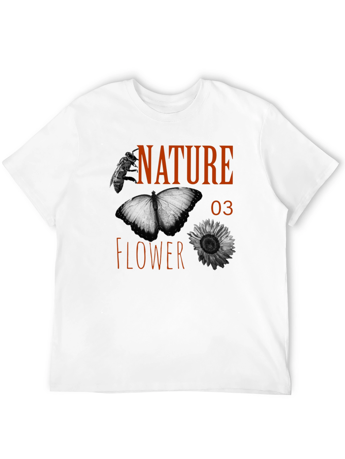 Black Nature Flower Graphic Tee - Black Cotton Blend view 12