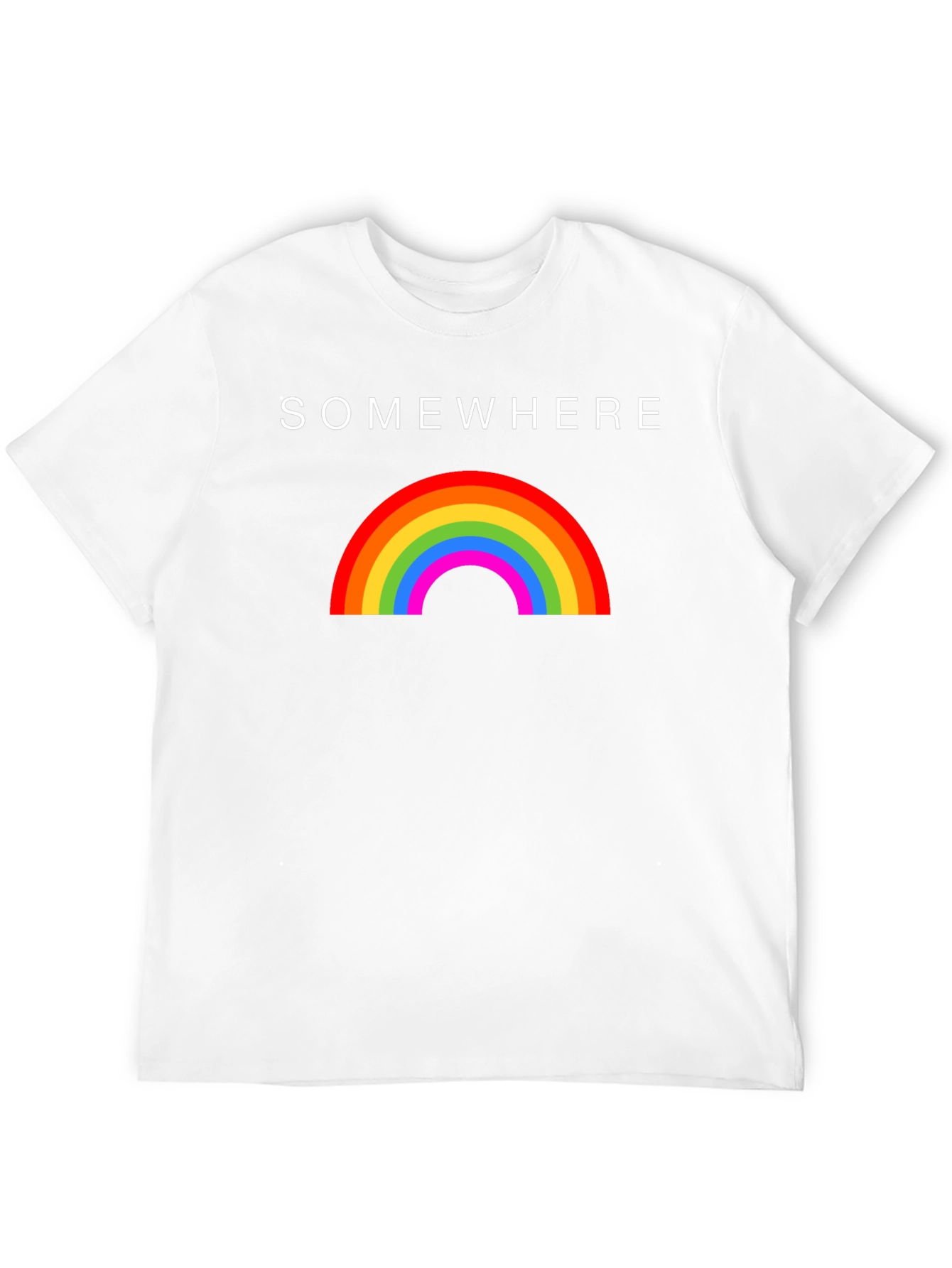 Black Somewhere Rainbow Graphic T-Shirt - Soft Cotton Blend view 12