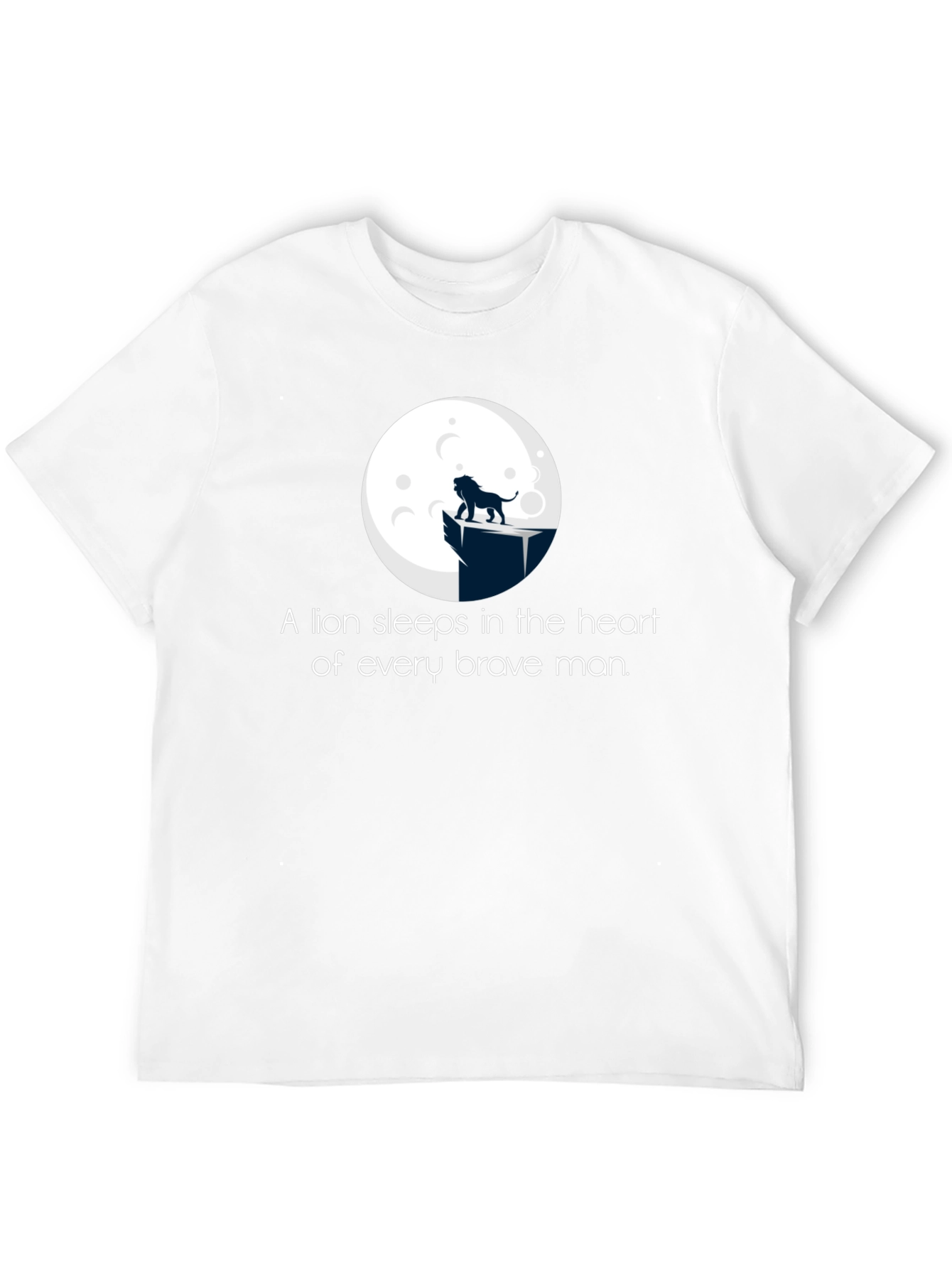 Black Lion Heart Men's Black Graphic T-Shirt view 12