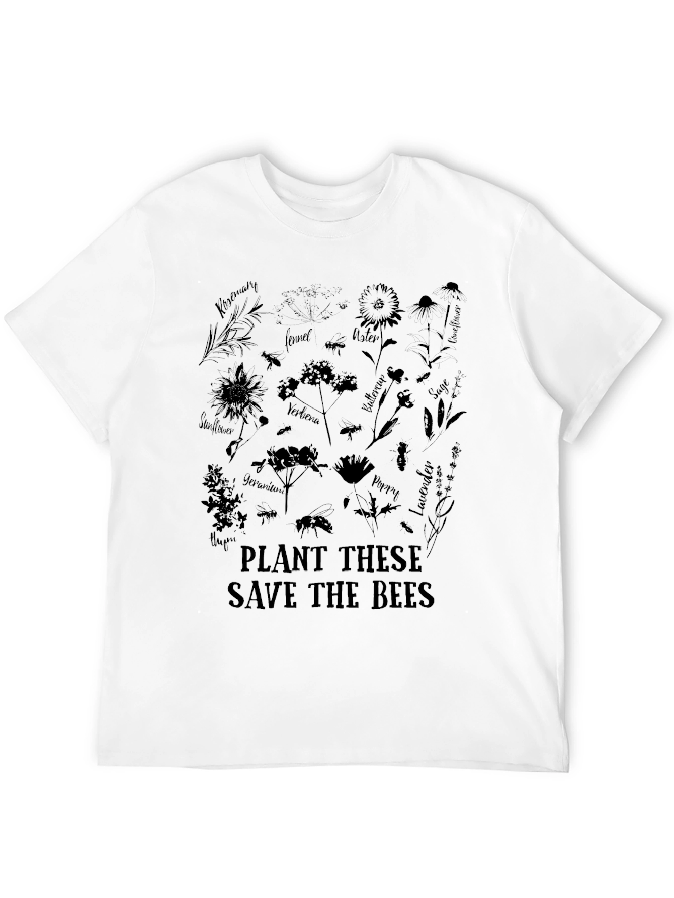 Black Save the Bees Graphic Tee - Black view 12