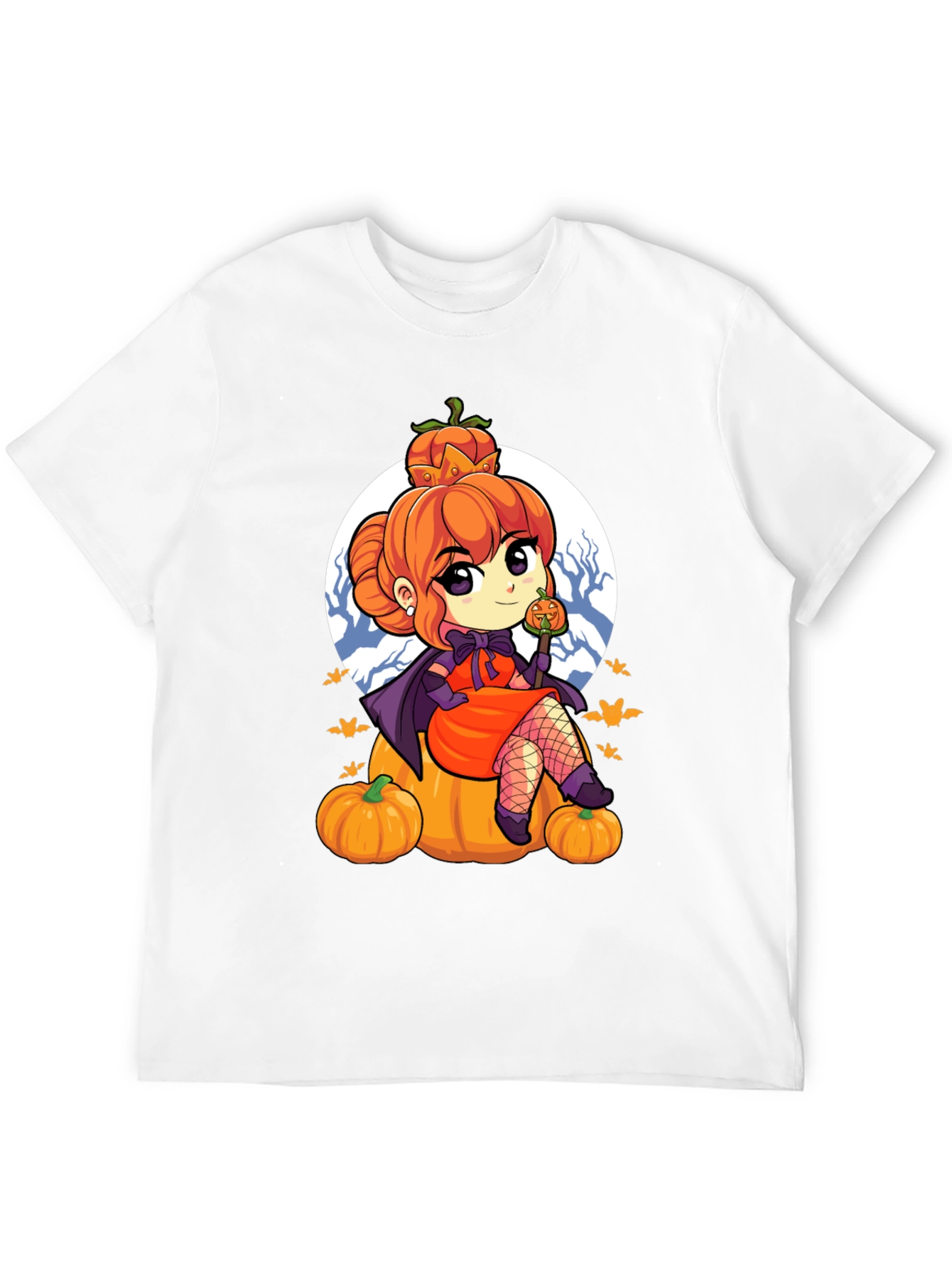 Black Halloween Anime Girl T-Shirt view 12