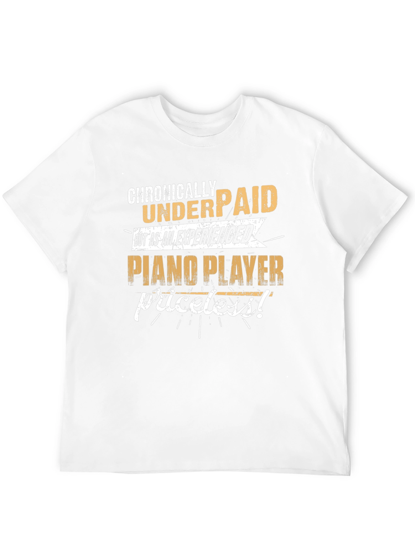 Black Chronically Underpaid Piano Player T-Shirt view 12