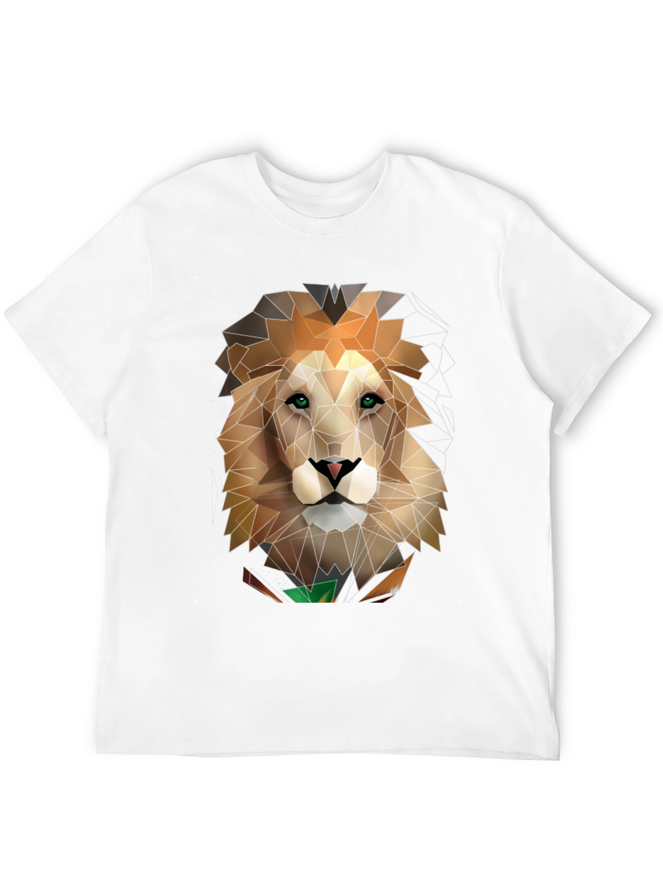 Black Geometric Lion Graphic Black T-Shirt view 12