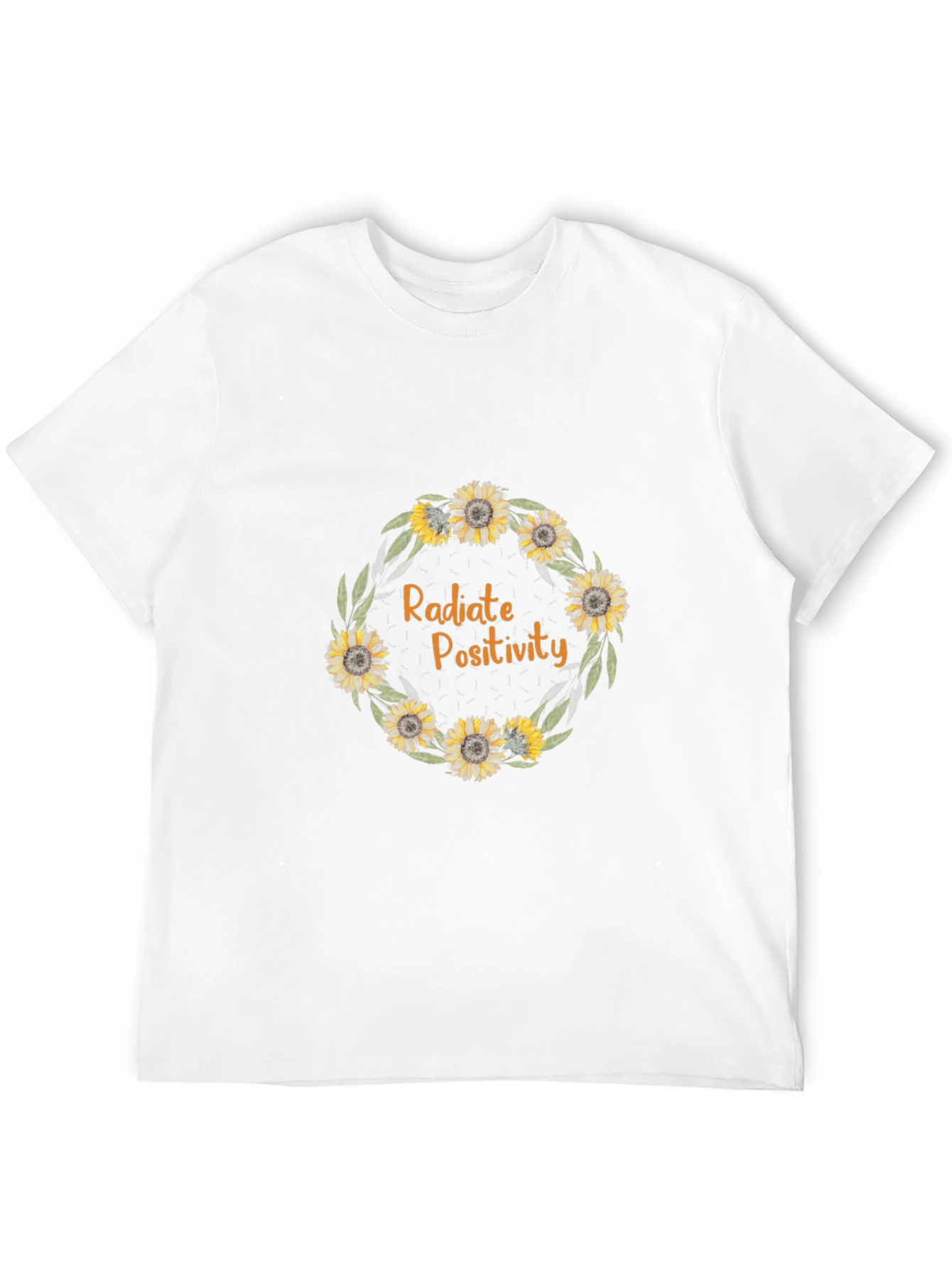 Radiate Positivity Sunflower Wreath Graphic Tee - 12