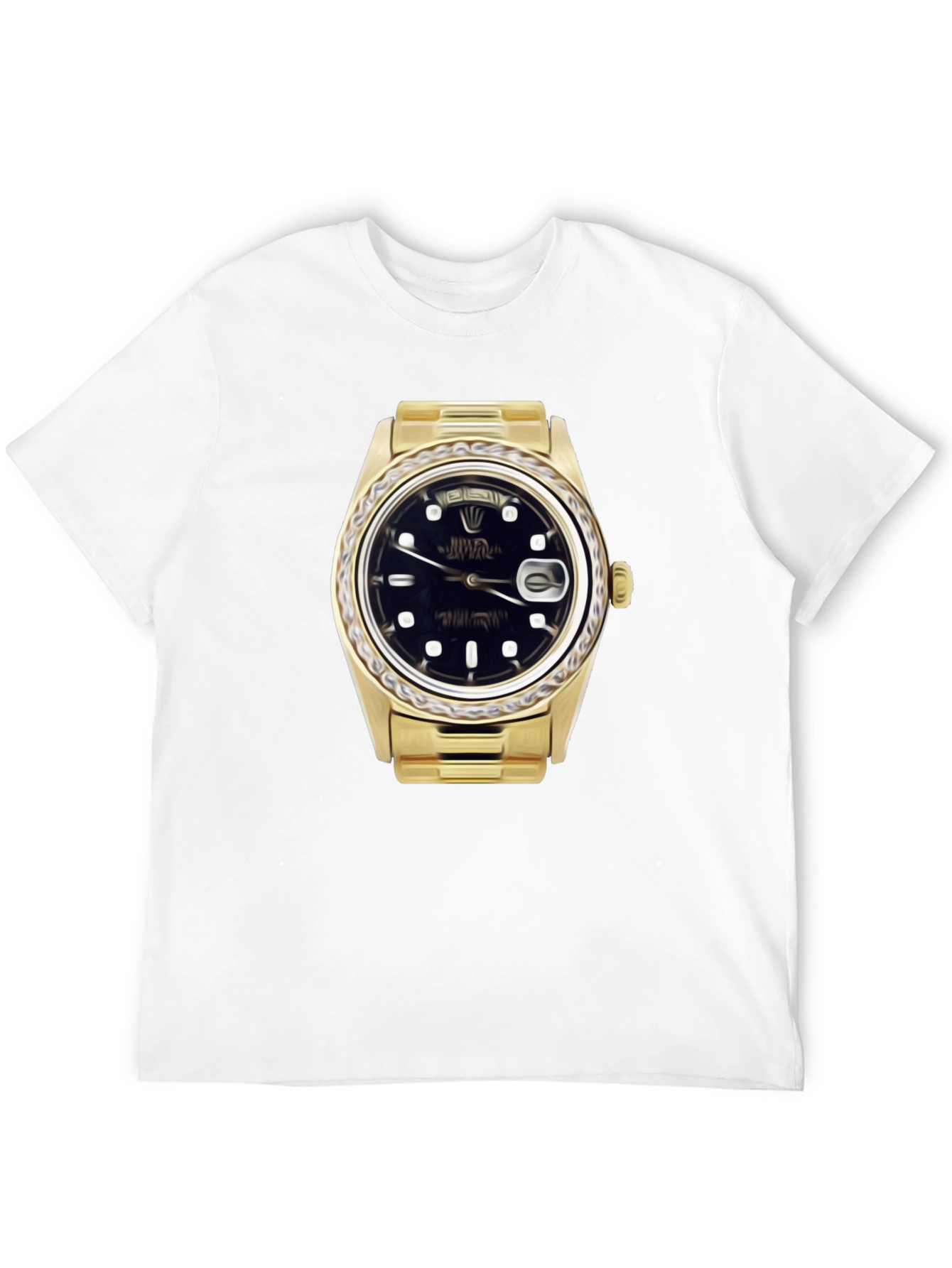 Black Statement Tee: Golden Watch Graphic view 12