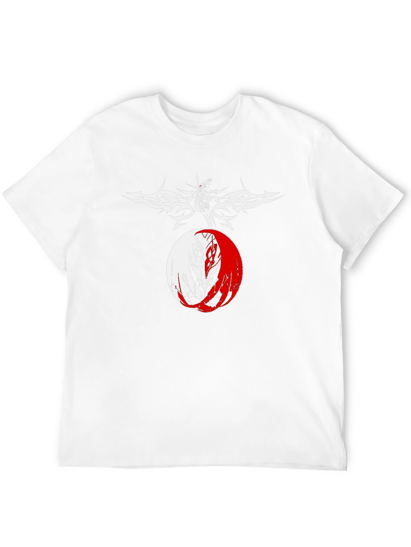 Black Yin Yang Wolf Graphic Tee - Men's Black T-Shirt view 12