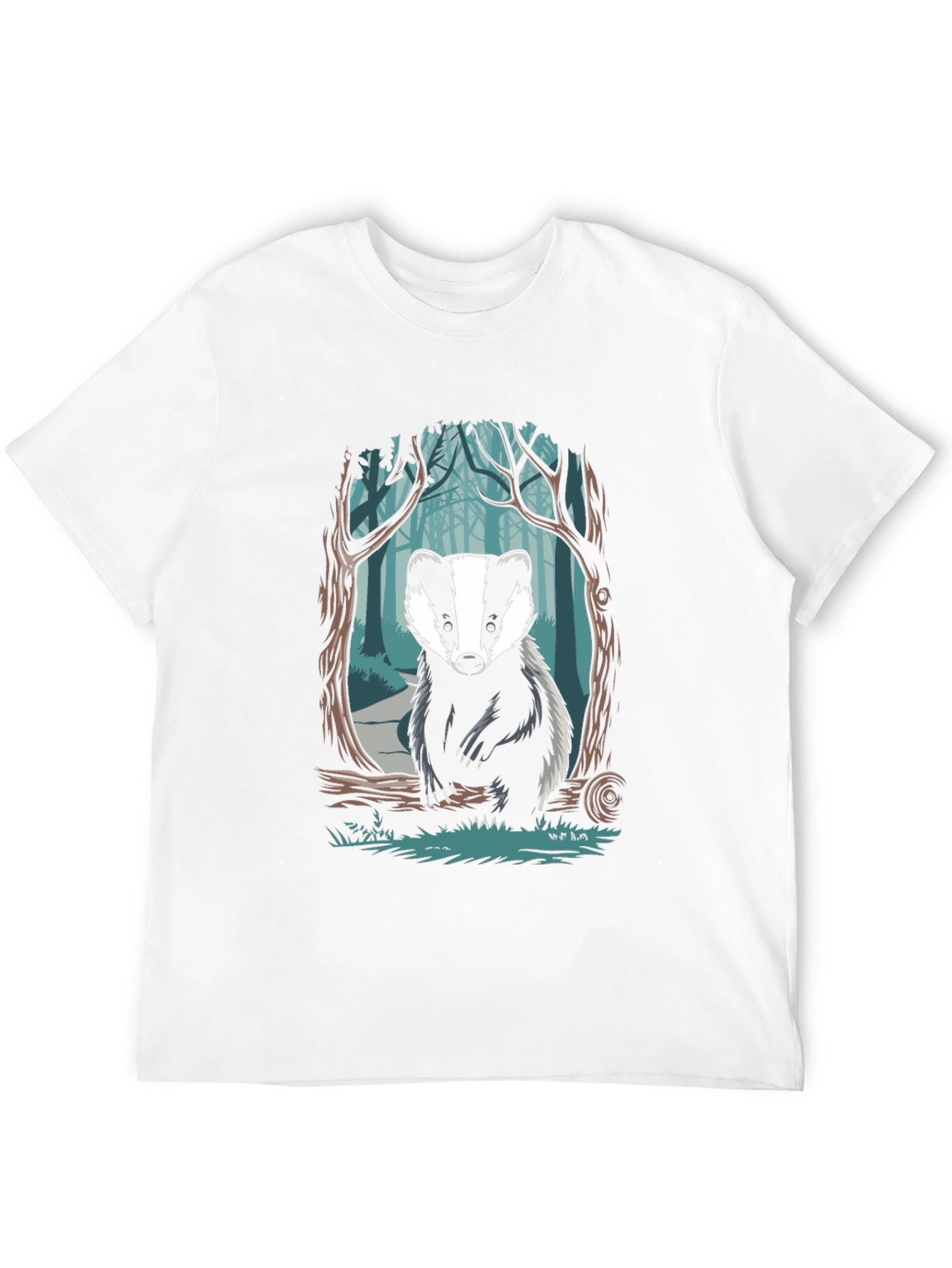 Black Badger Forest Graphic Tee - Nature Inspired Design view 12