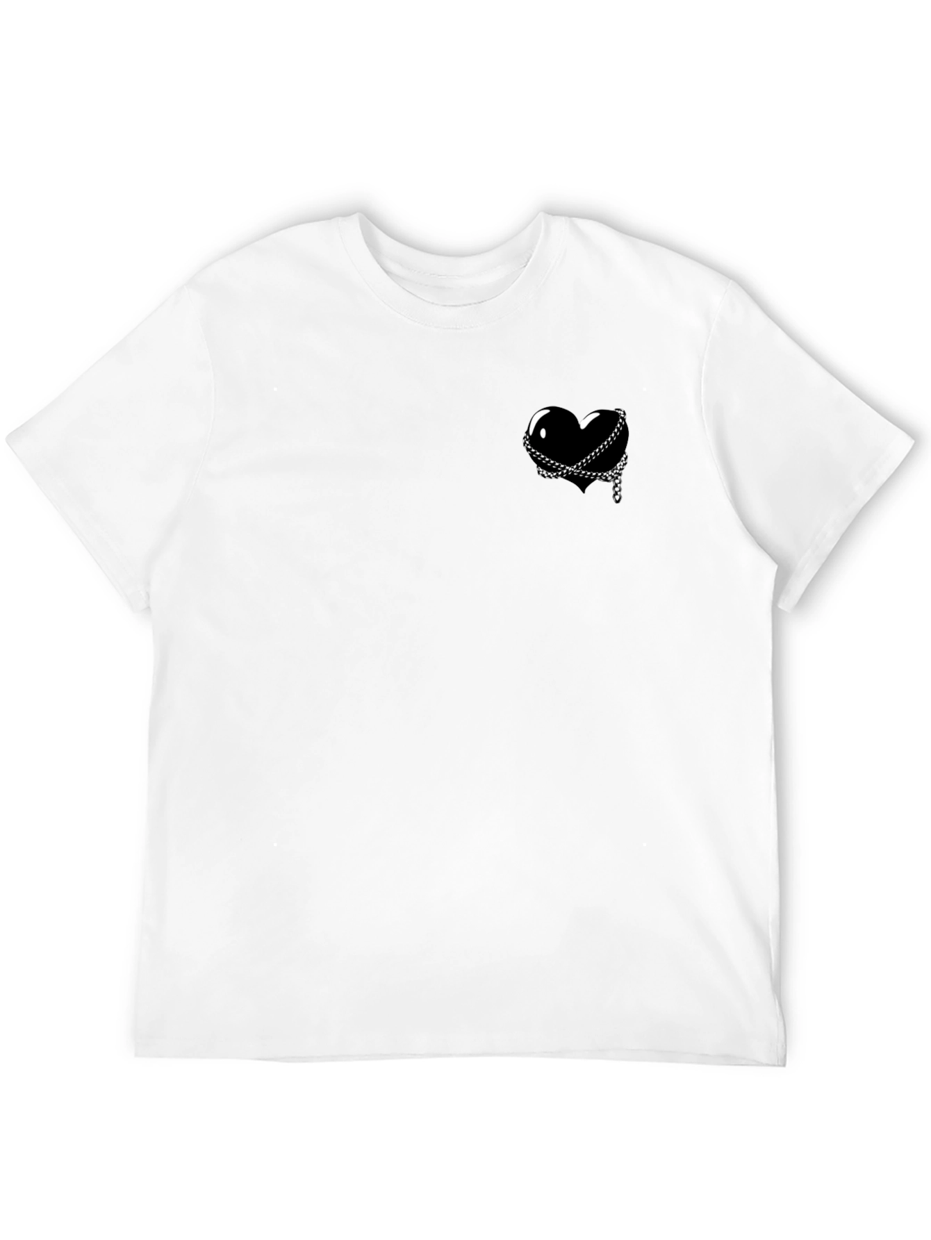 Black Black Heart & Chain Graphic Tee - Edgy Style view 12