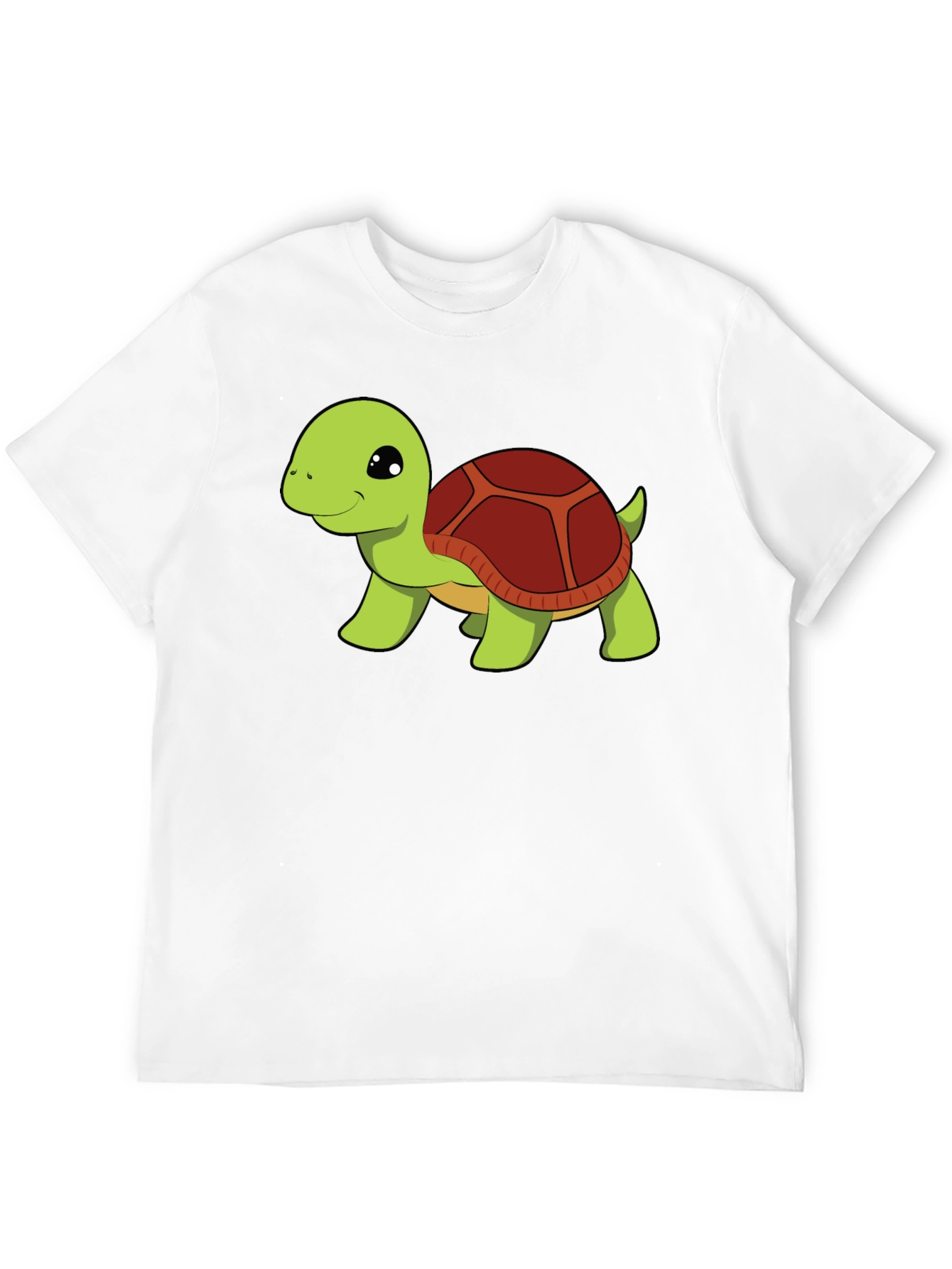 Black Cute Turtle Graphic Tee - Black Cotton T-Shirt view 12
