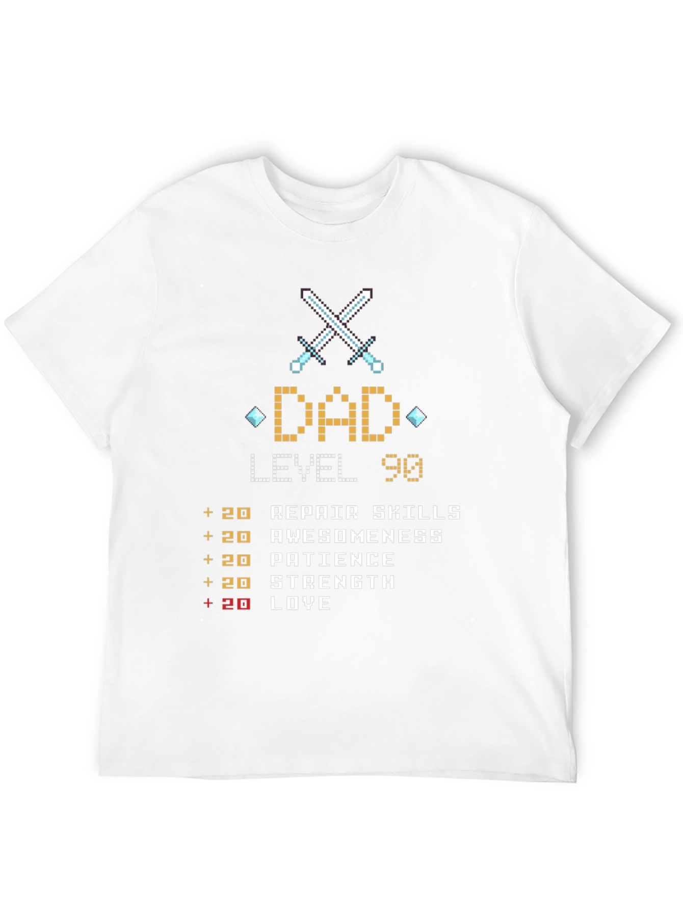 Black Dad Level 90 Pixel Art Black T-Shirt view 12