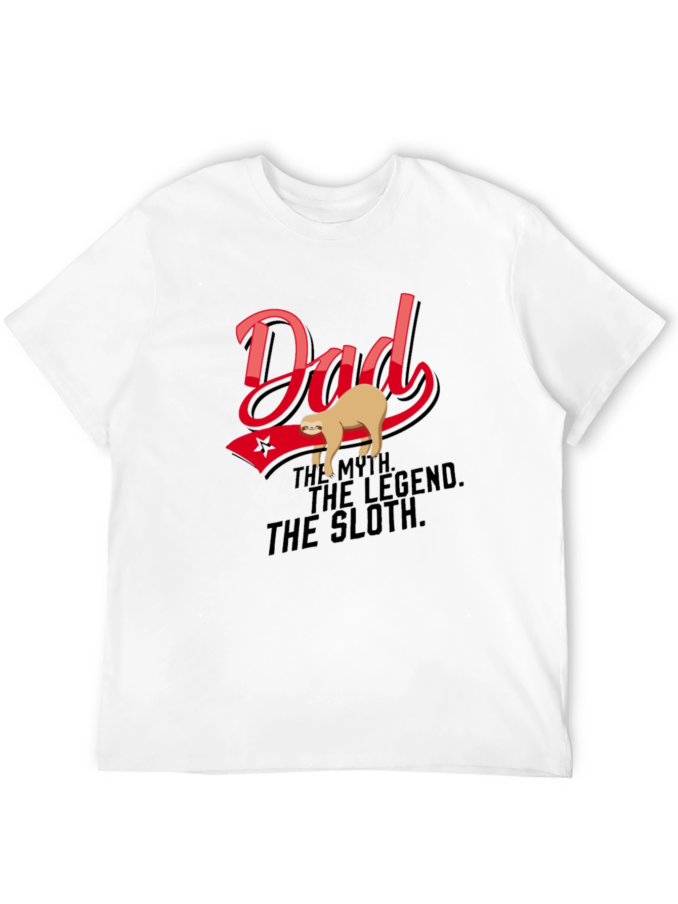 Black Dad: The Myth. The Legend. The Sloth T-Shirt view 12
