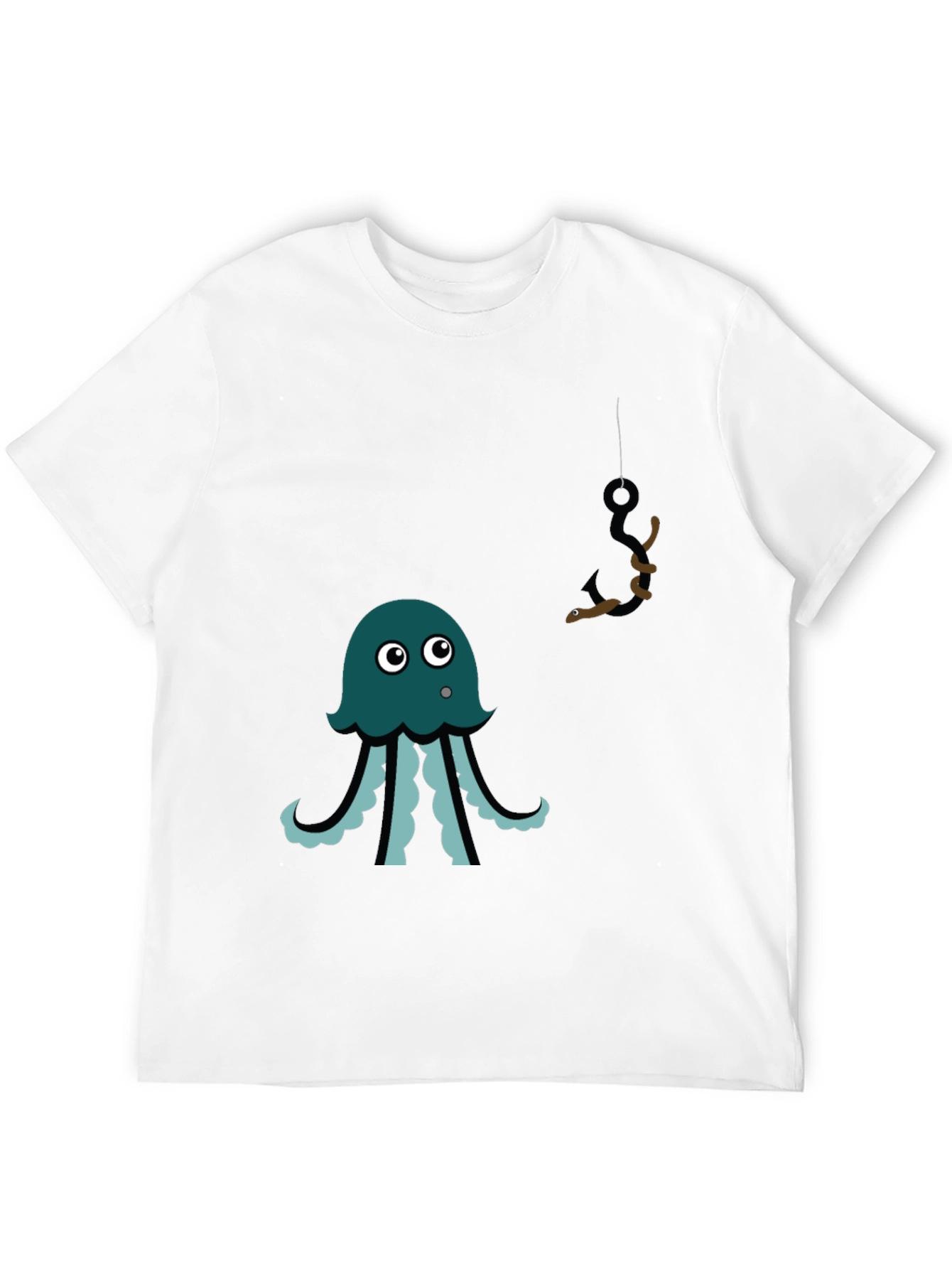 Black Octopus Fishing Graphic Tee - Men's Black T-Shirt view 12