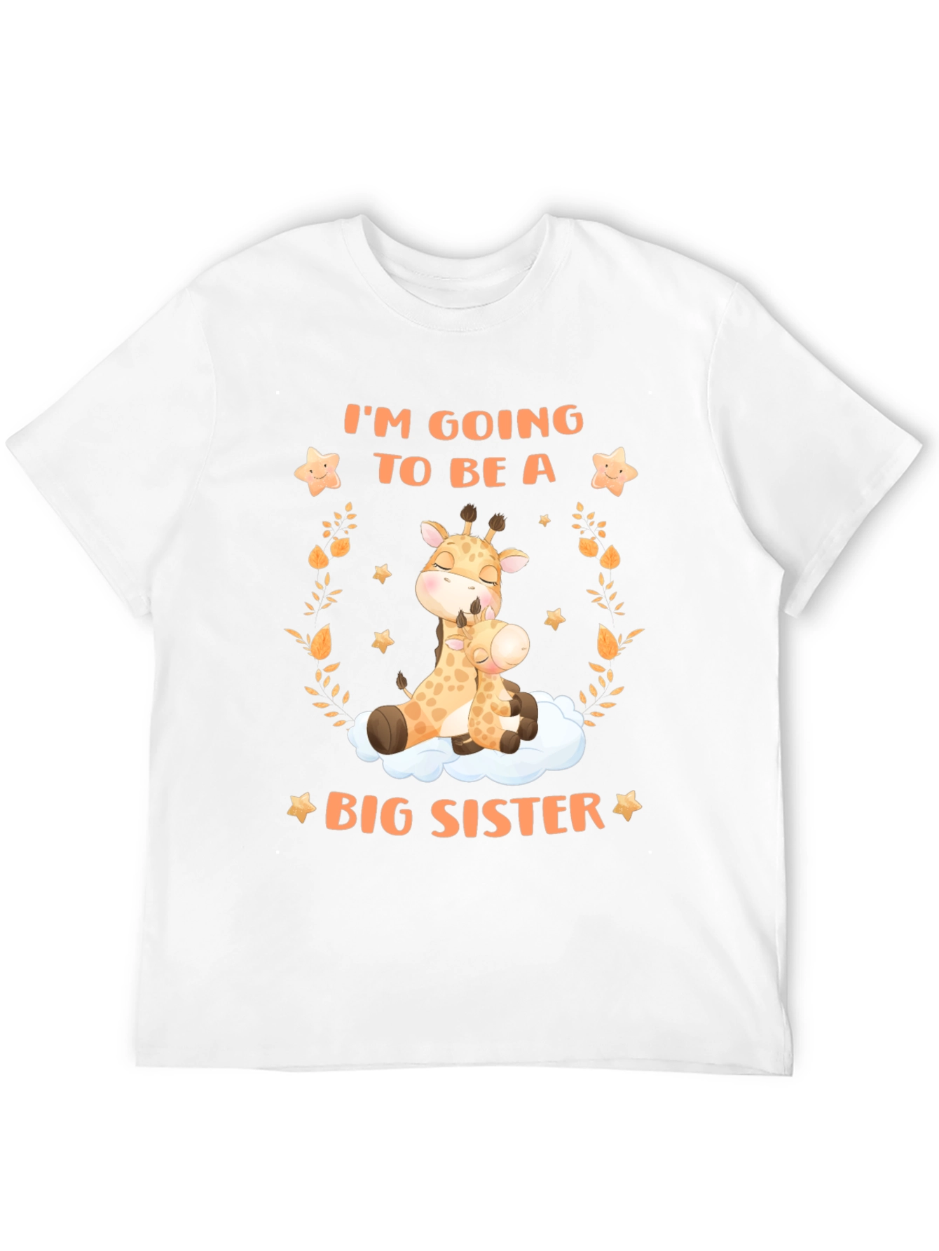 Black Big Sister Giraffe Graphic Tee - Baby Announcement view 12