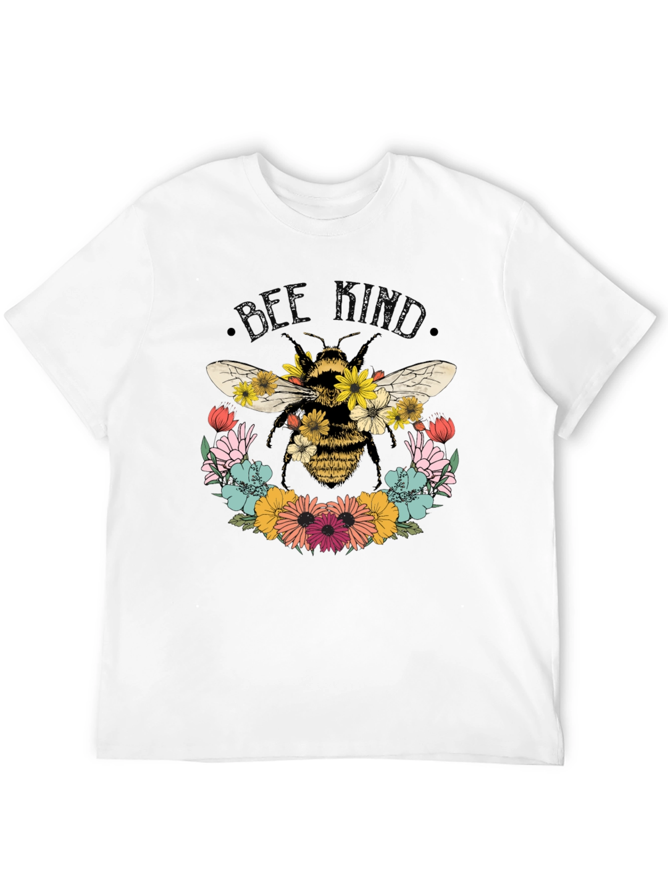 Black Bee Kind Floral T-Shirt - Black view 12