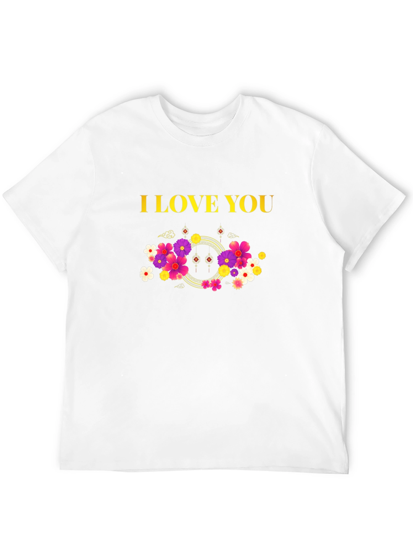 Black I Love You Floral Graphic Tee - Black view 12