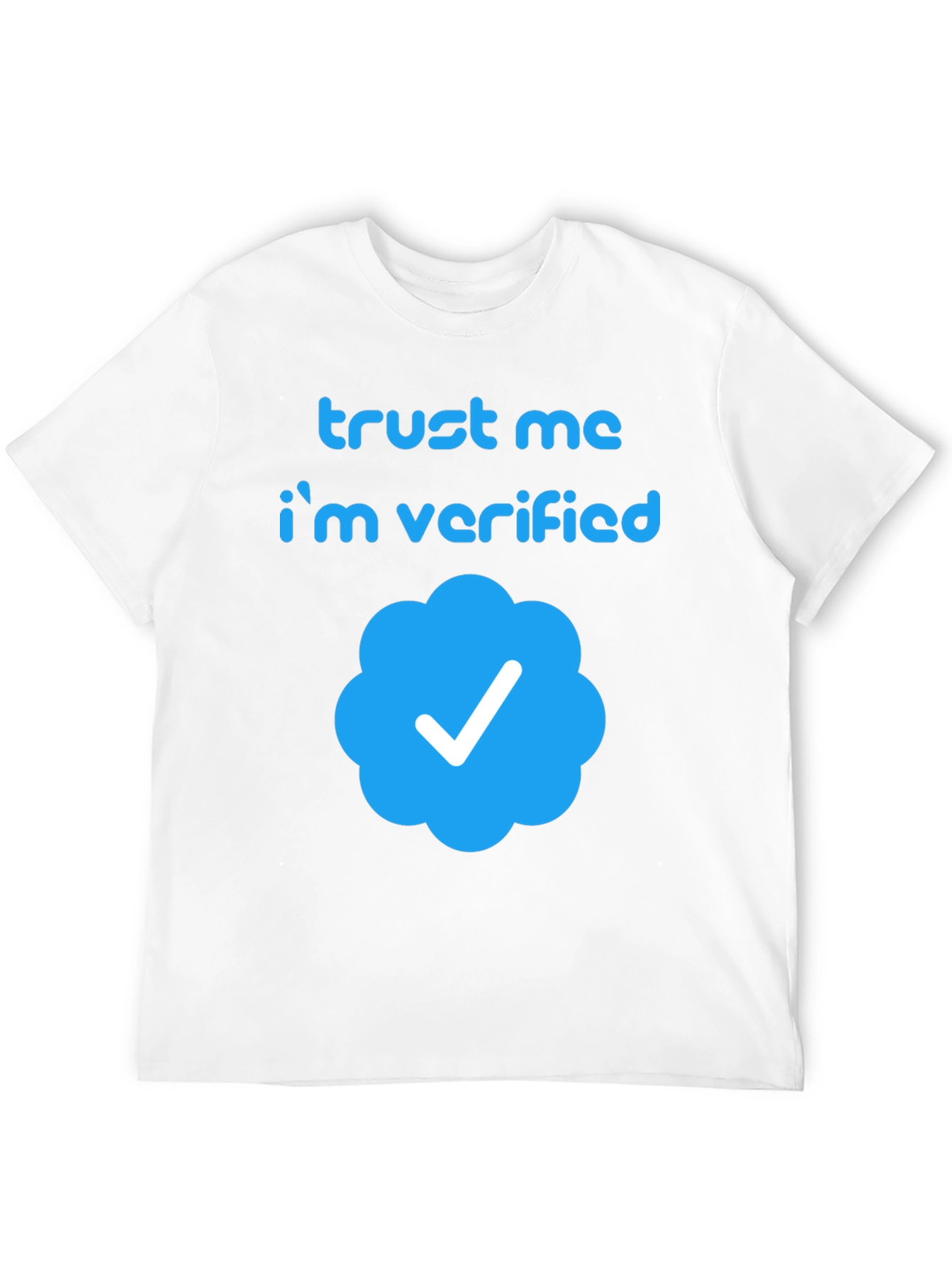 Black Trust Me I'm Verified T-Shirt - Black Crew Neck Tee view 12