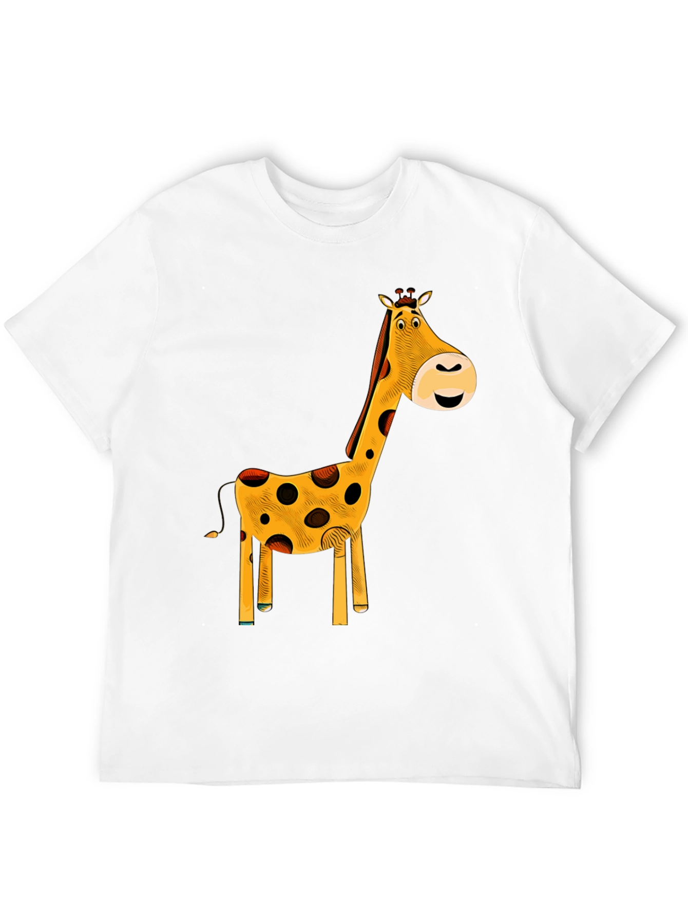 Black Giraffe Graphic T-Shirt - Black Cotton Tee view 12
