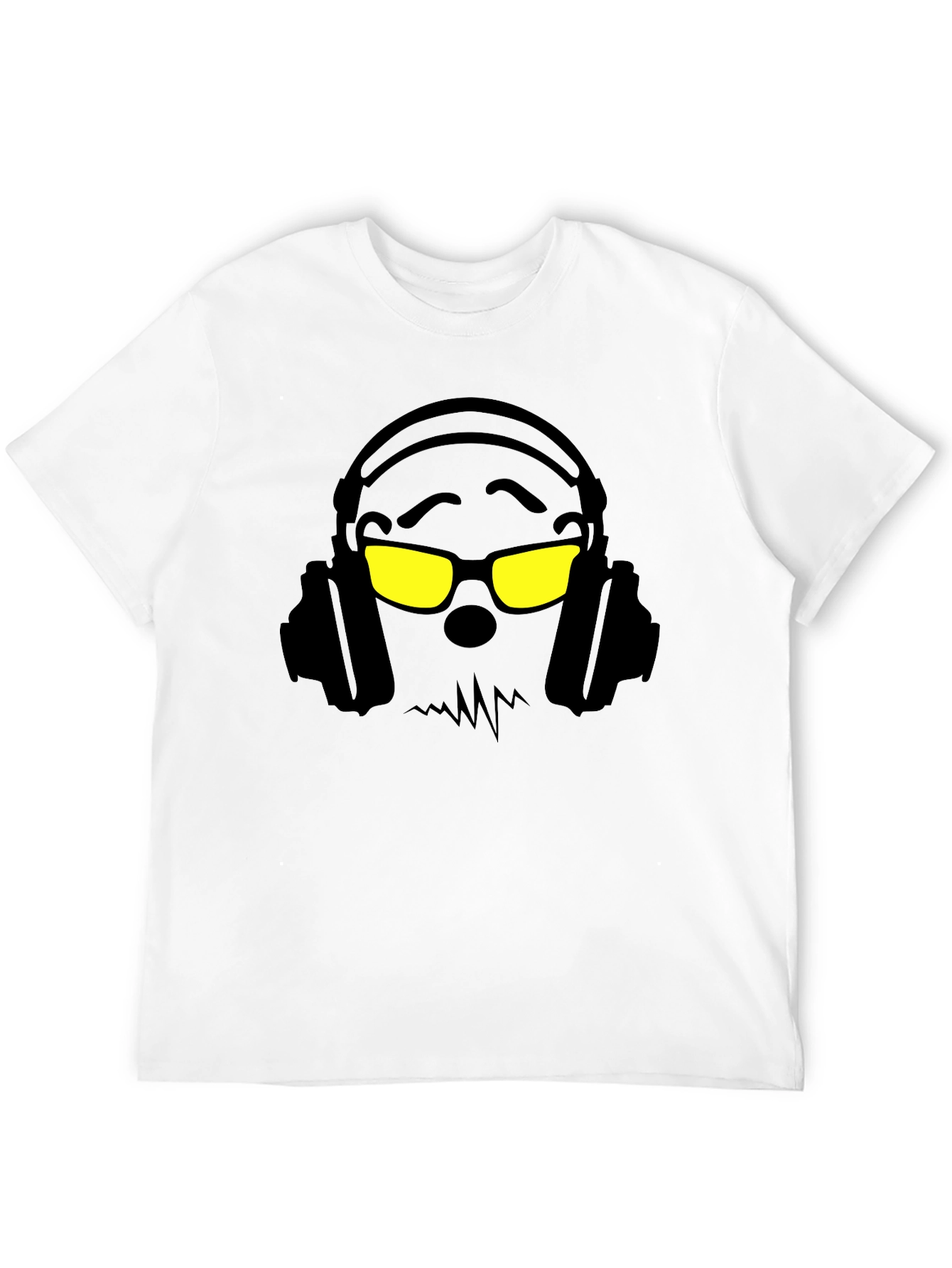 Black Skull with Headphones Graphic Tee view 12