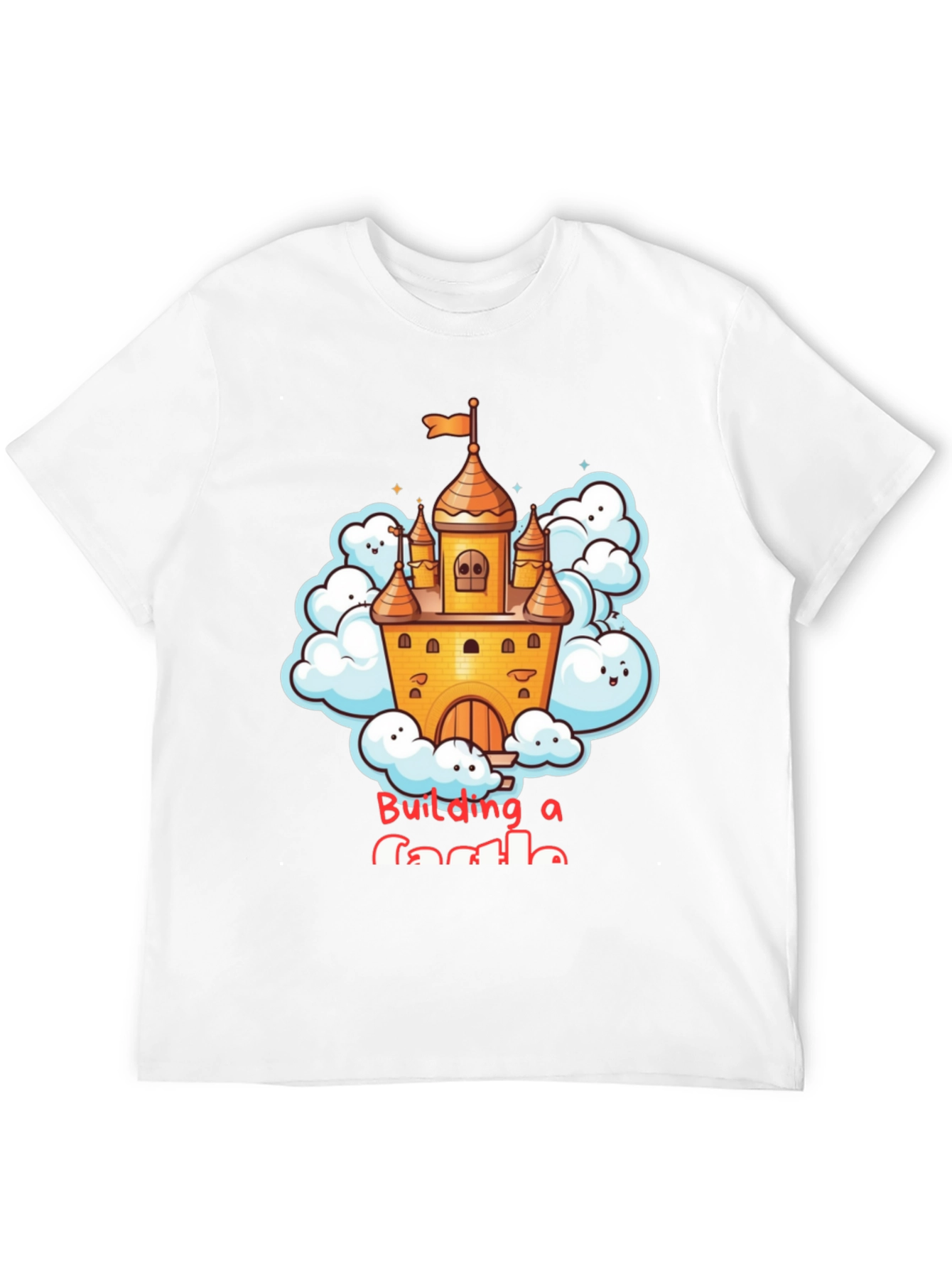 Black Building a Castle T-Shirt - Fun Cartoon Design view 12