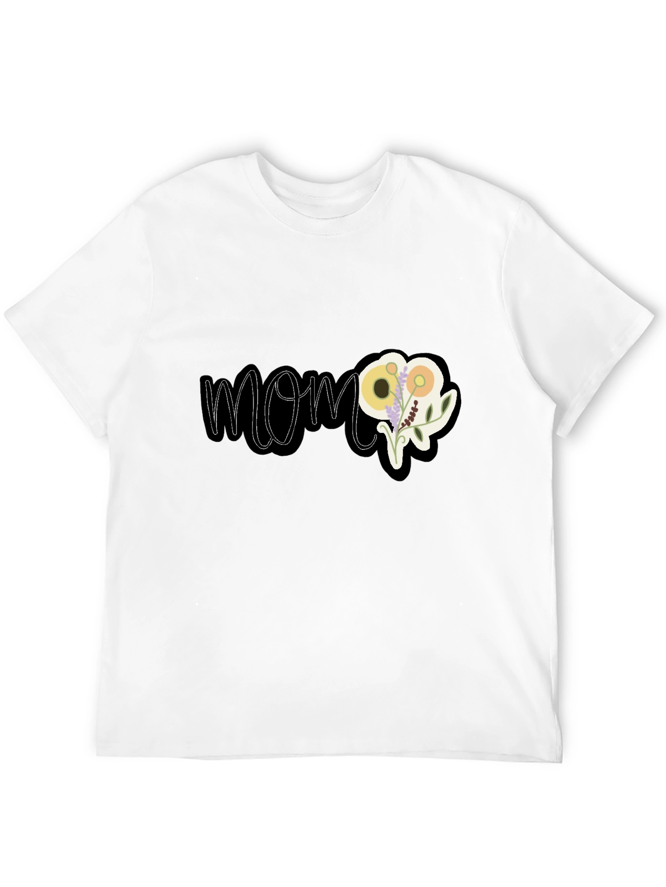 Black Floral MOM Graphic Black T-Shirt view 12