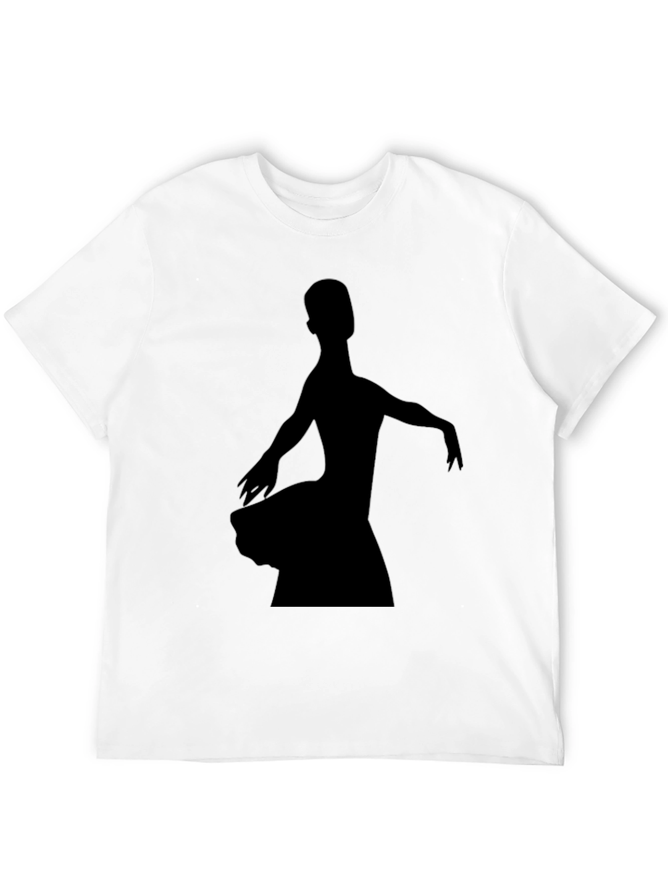 Black Ballerina Silhouette Graphic Tee - Black Cotton T-Shirt view 12