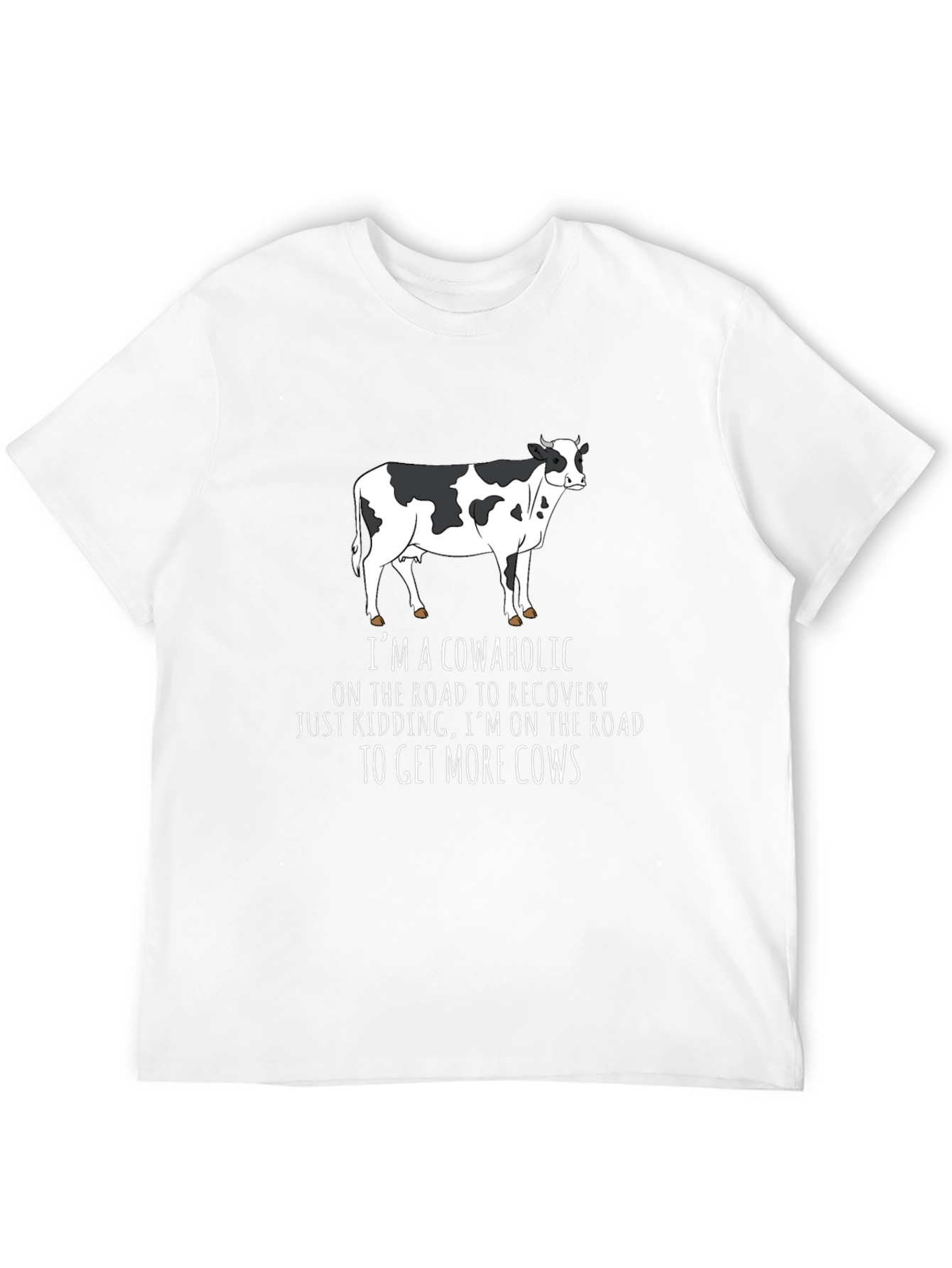 Black Cowaholic T-Shirt - Funny Cow Lover Tee view 12