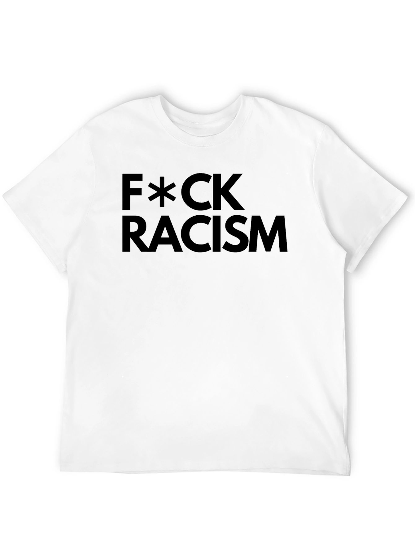 Black F*CK Racism Black Graphic T-Shirt view 12