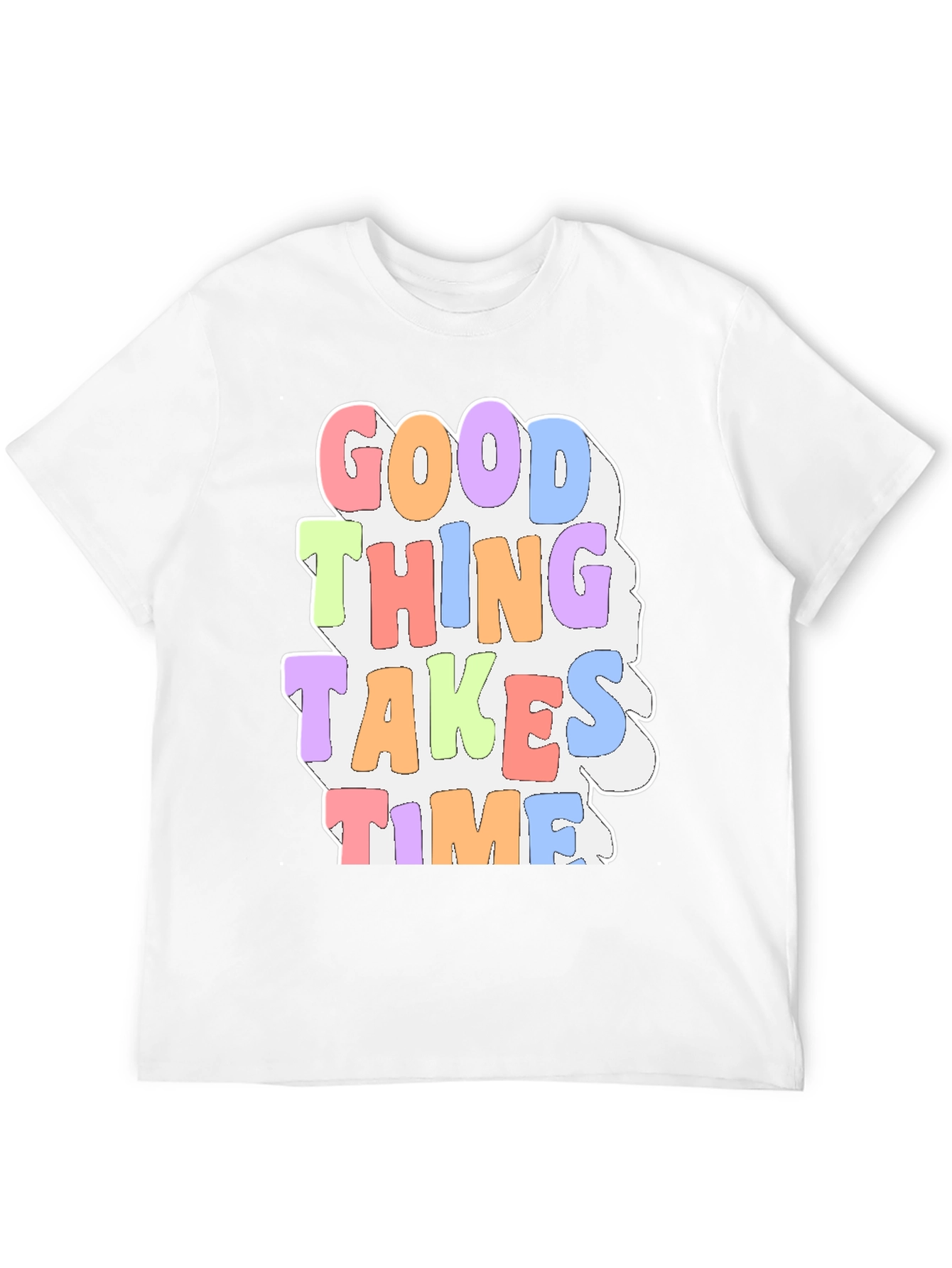 Black Good Things Take Time Graphic Tee view 12