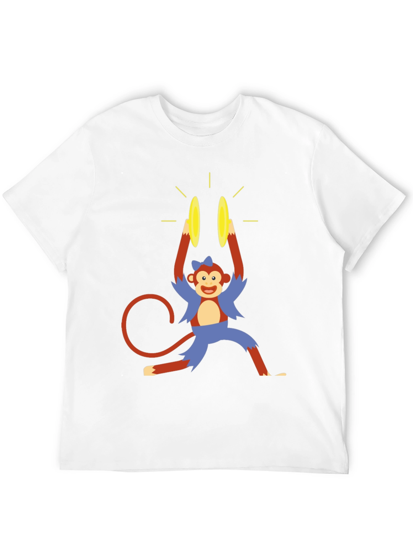 Black Monkey Cymbal T-Shirt - Funny Cartoon Design view 12