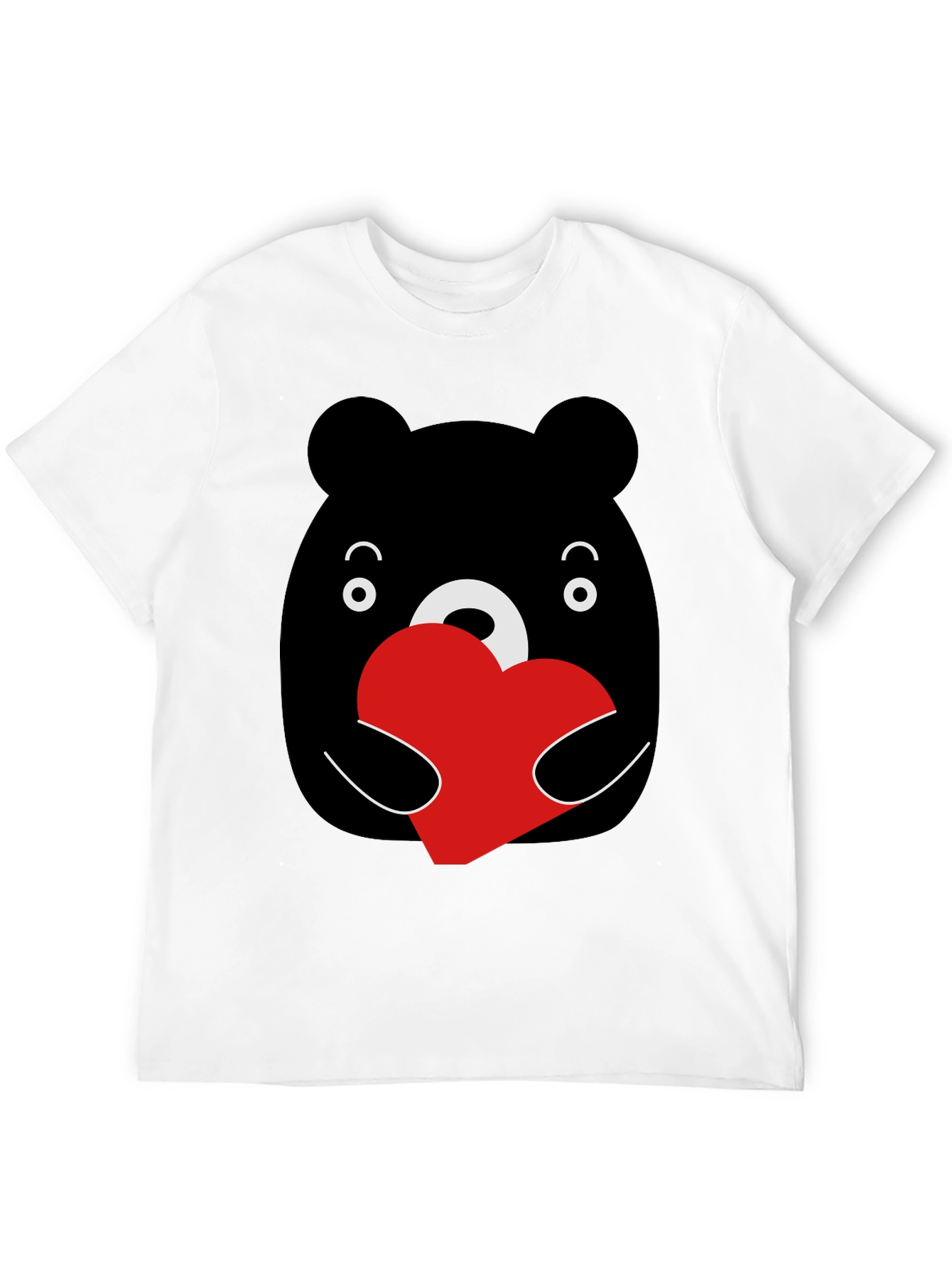 Black Bear Hug Heart Graphic Black T-Shirt view 12